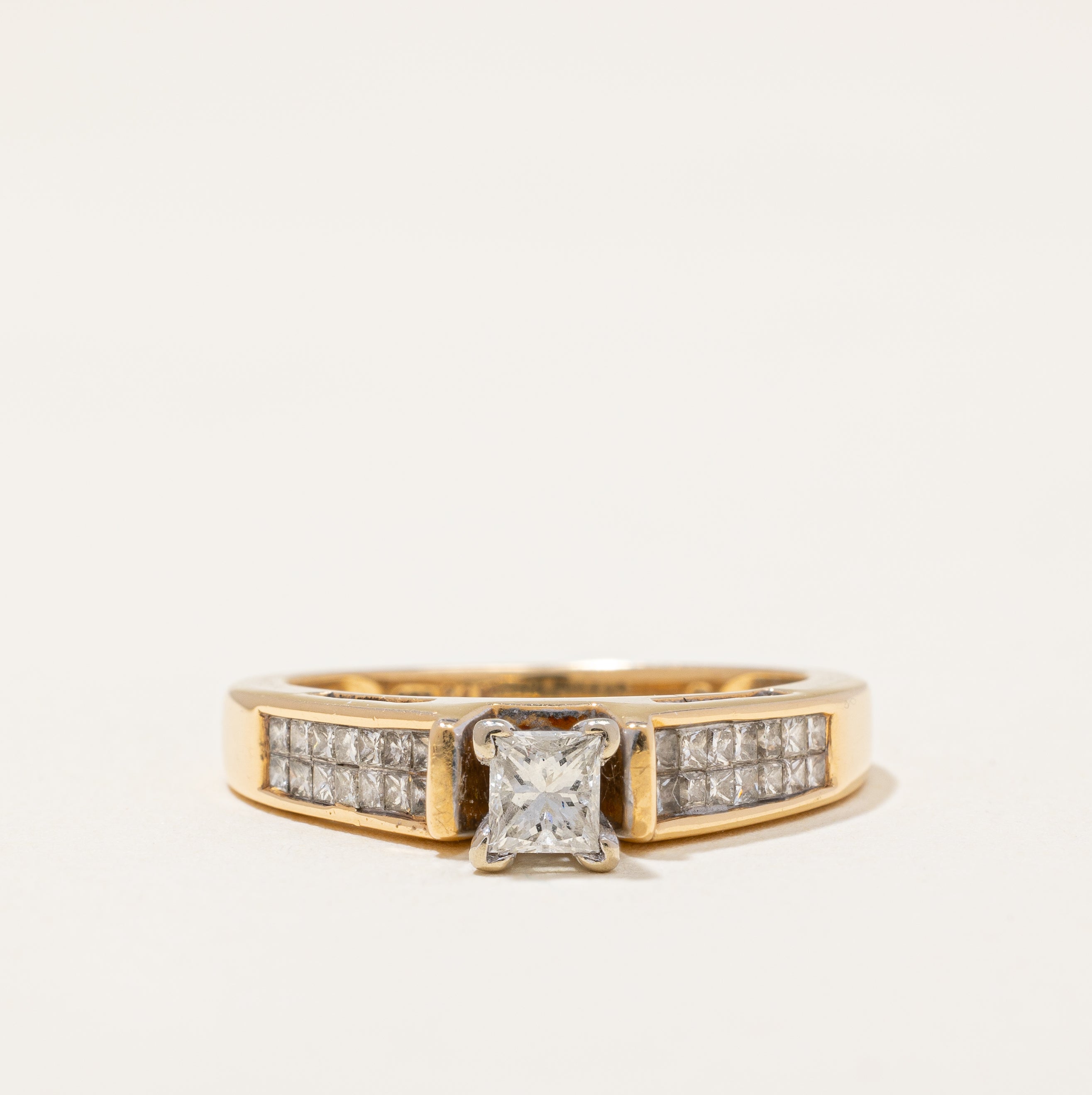 High Set Princess Diamond Ring | 0.96 ctw | SZ 6.5 |