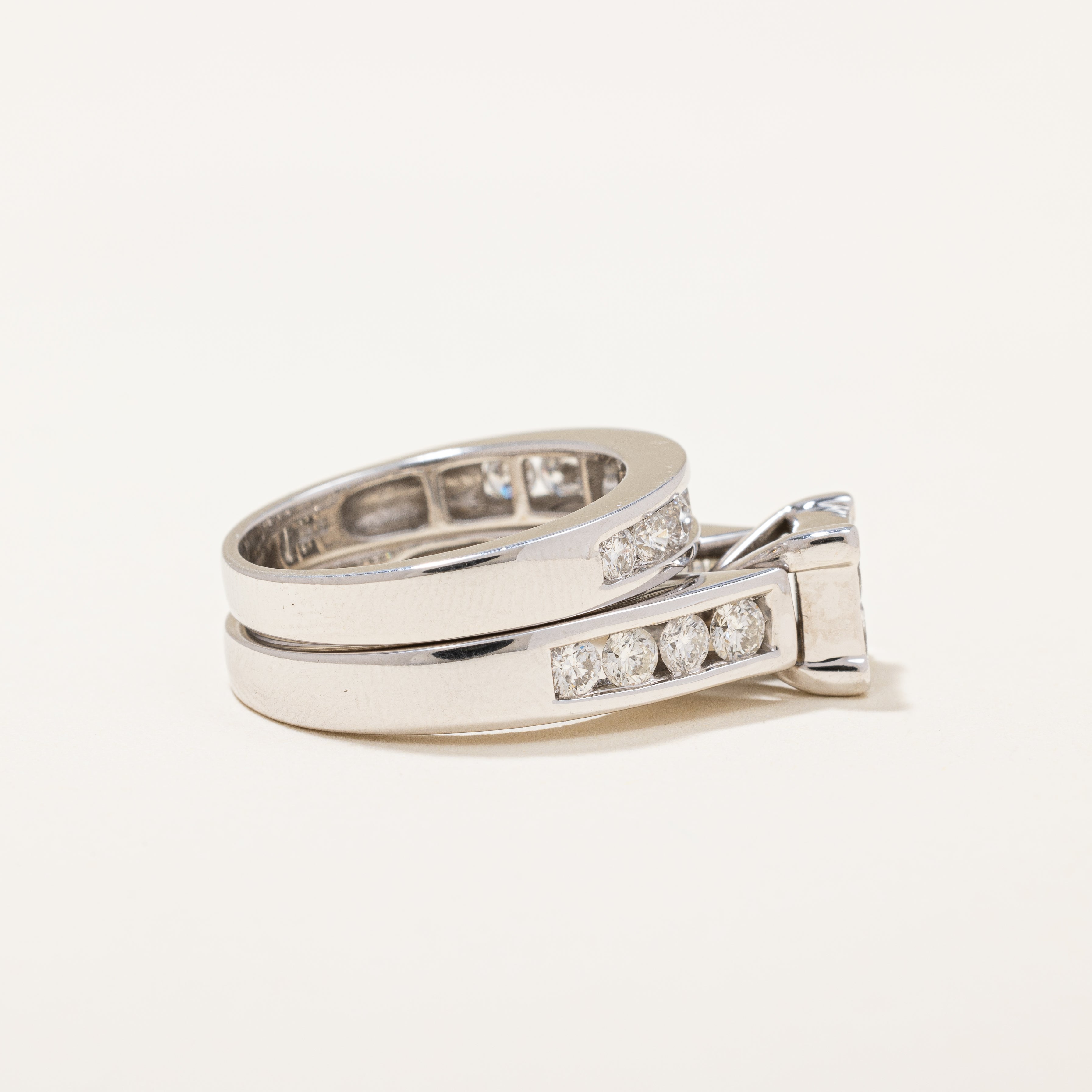 Princess Cluster Diamond Wedding Set | 2.0 ctw | SZ 7.25 |