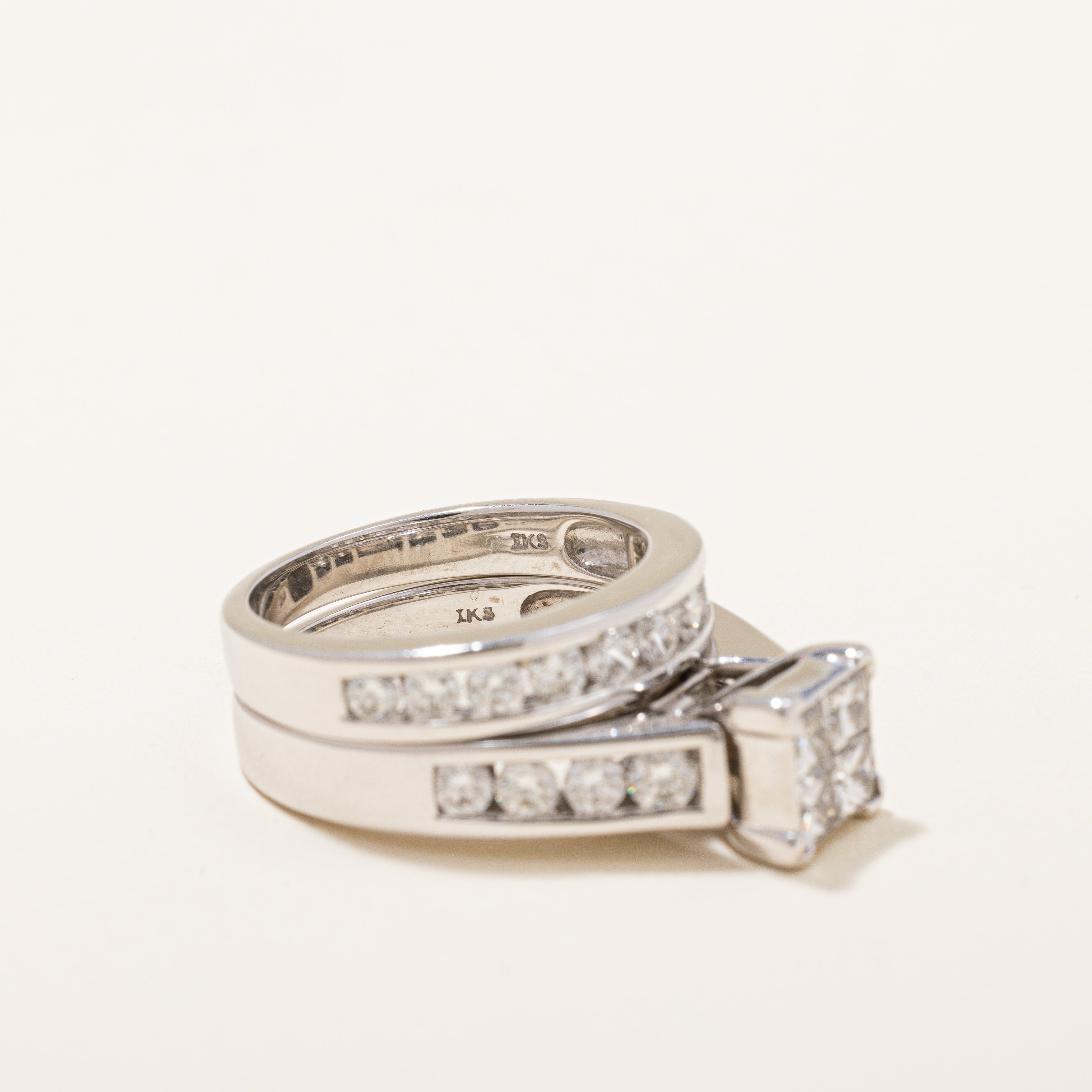 Princess Cluster Diamond Wedding Set | 2.0 ctw | SZ 7.25 |