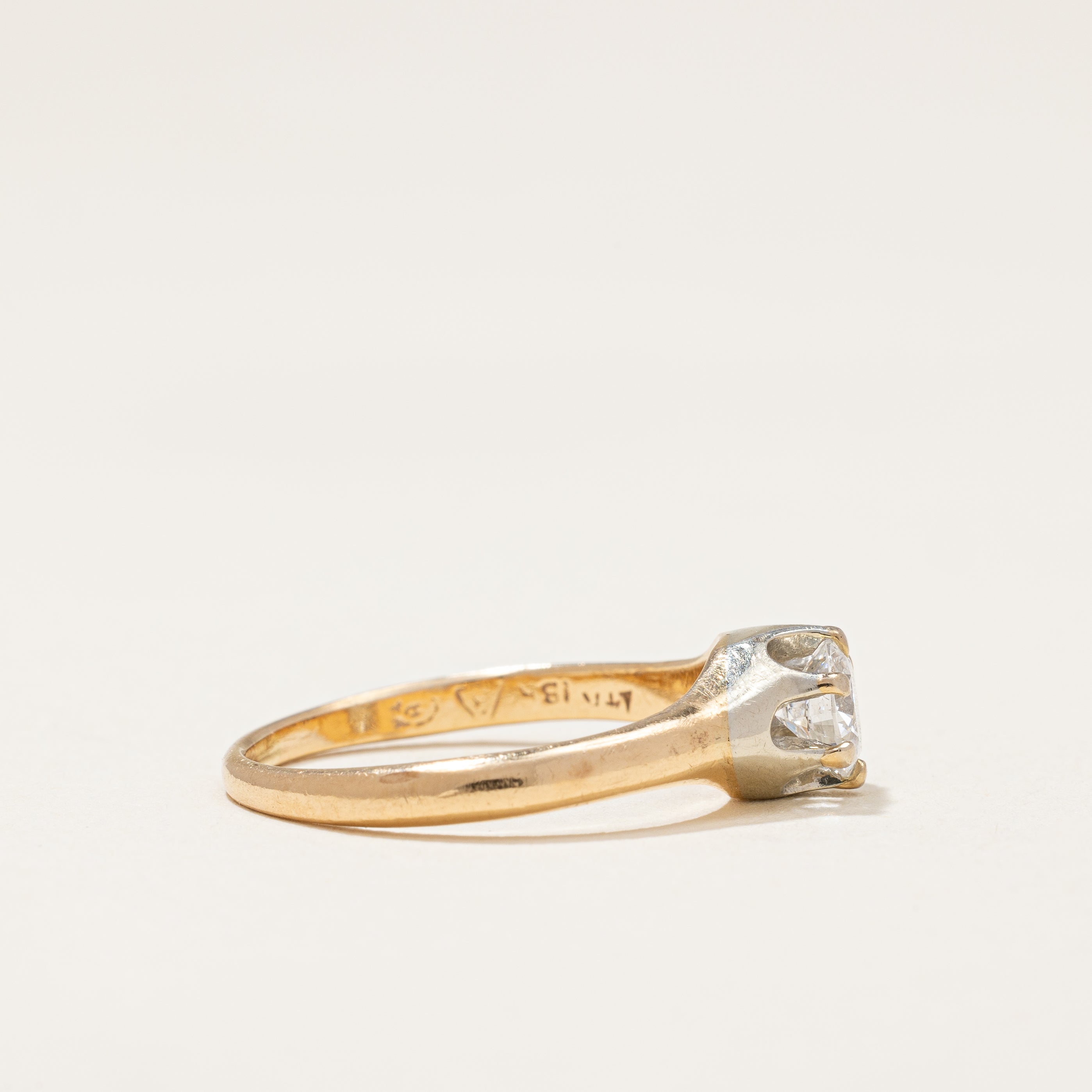 Canadian Made Birks 1930's Solitaire Diamond Engagement Ring | 0.48 ctw SI1 H | SZ 6.75 |