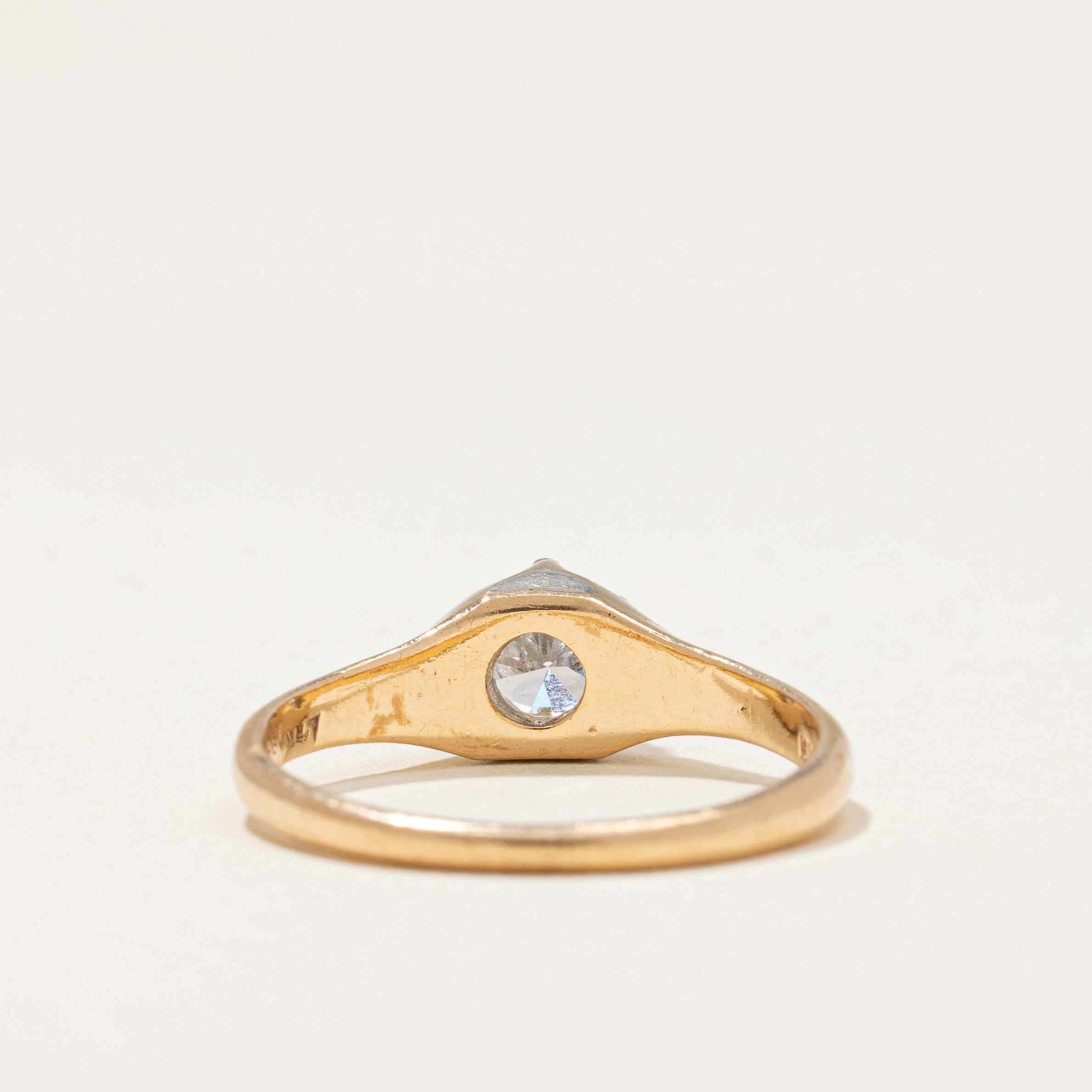 Canadian Made Birks 1930's Solitaire Diamond Engagement Ring | 0.48 ctw SI1 H | SZ 6.75 |