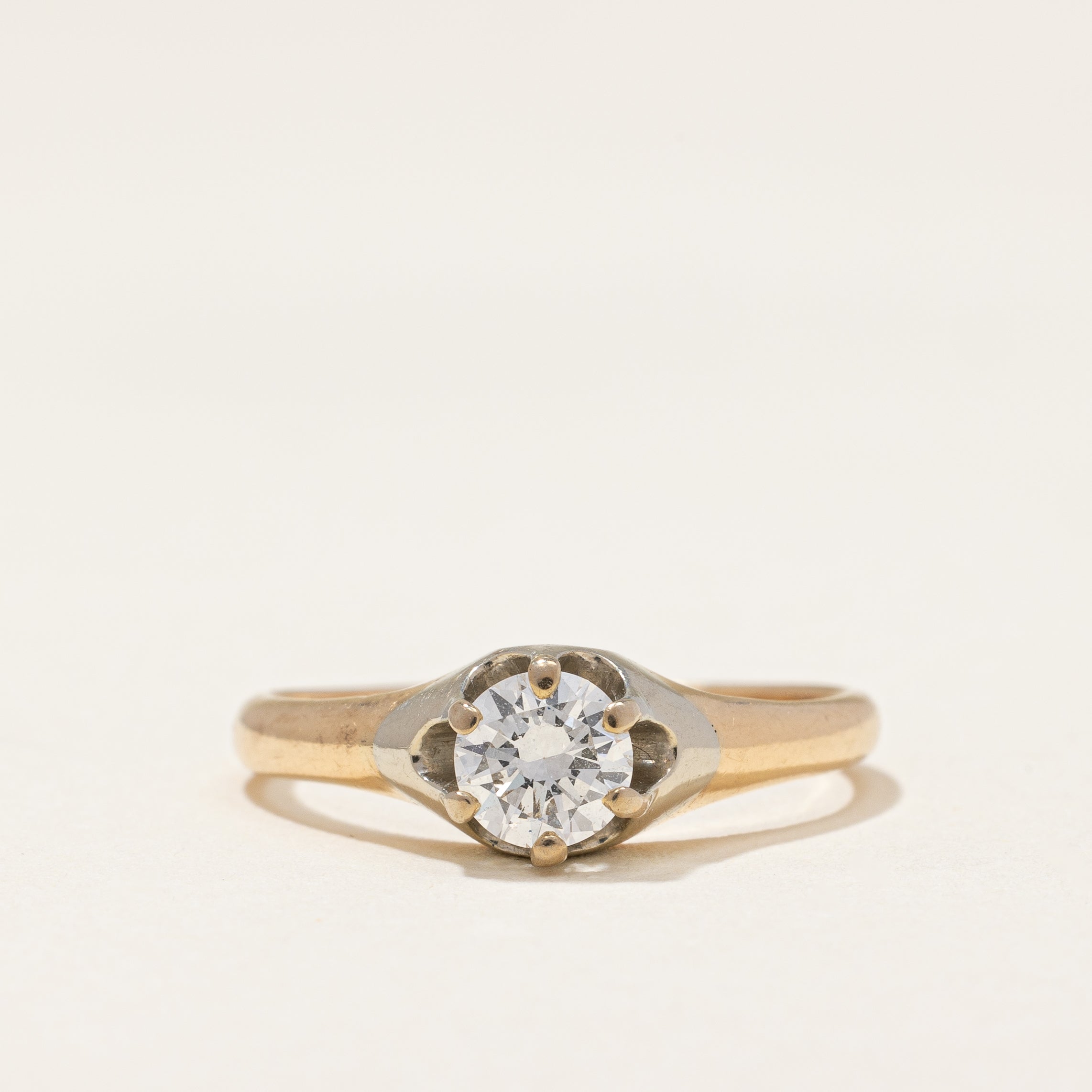 Canadian Made Birks 1930's Solitaire Diamond Engagement Ring | 0.48 ctw SI1 H | SZ 6.75 |