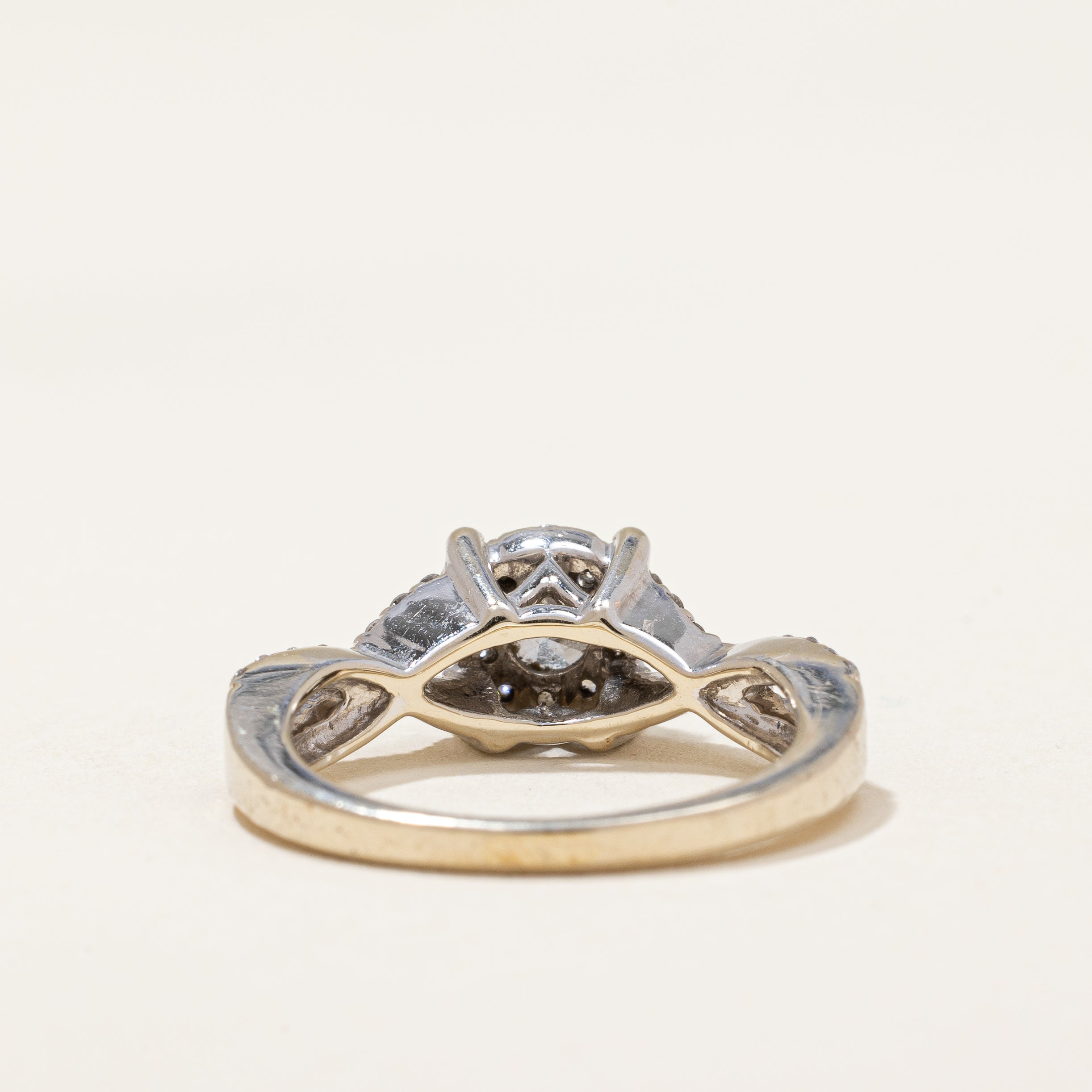 Braided Band Diamond Halo Ring | 0.77 ctw | SZ 5.75 |