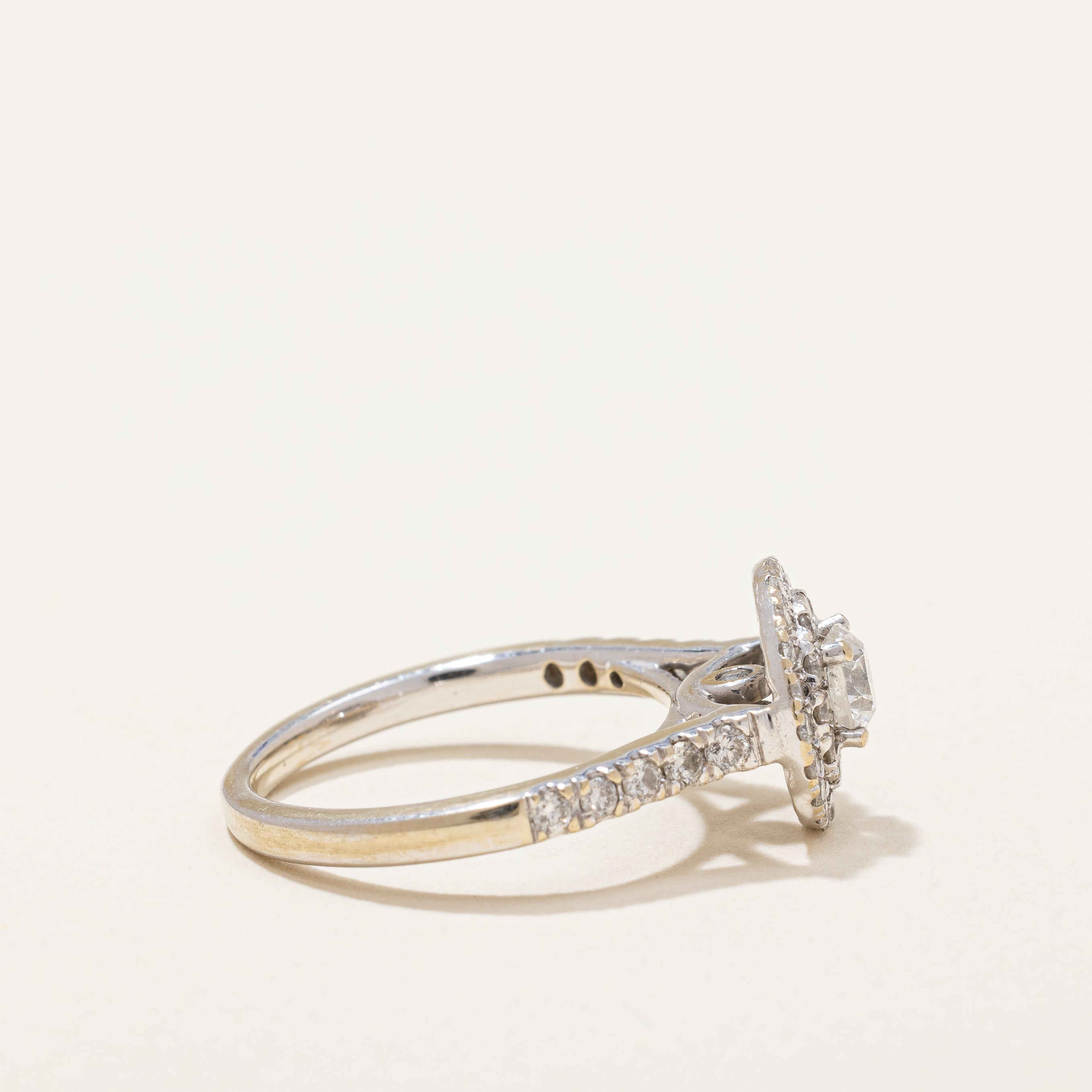 Double Halo Diamond Engagement Ring | 0.80 ctw | SZ 4.5 |