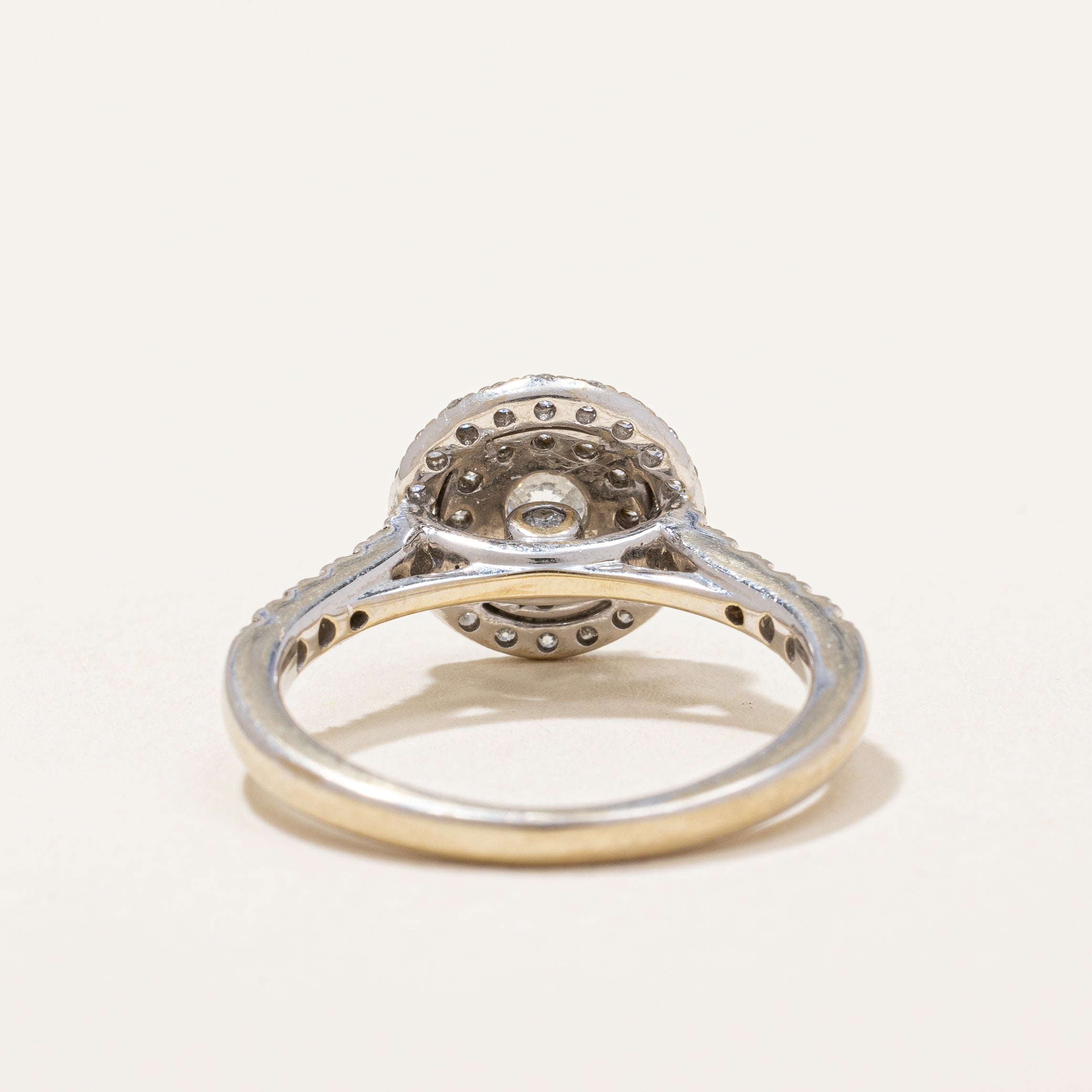 Double Halo Diamond Engagement Ring | 0.80 ctw | SZ 4.5 |