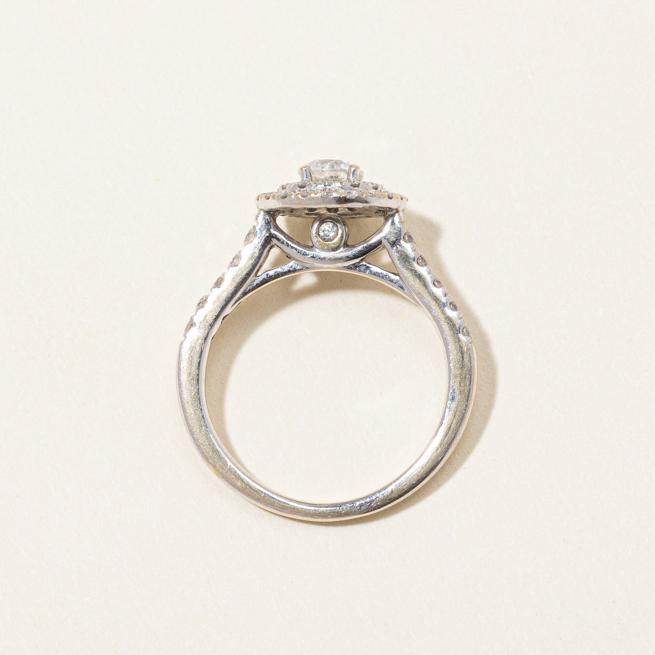 Double Halo Diamond Engagement Ring | 0.80 ctw | SZ 4.5 |