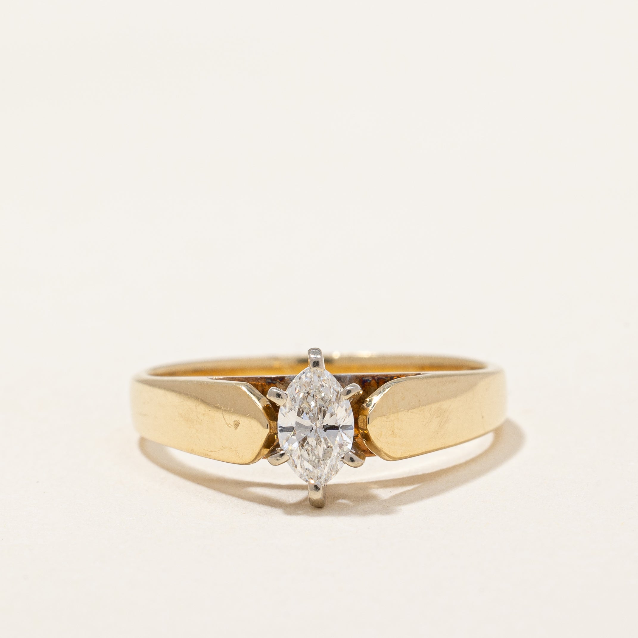 Marquise Cut Solitaire Diamond Ring | 0.35 ctw | SZ 6.25 |