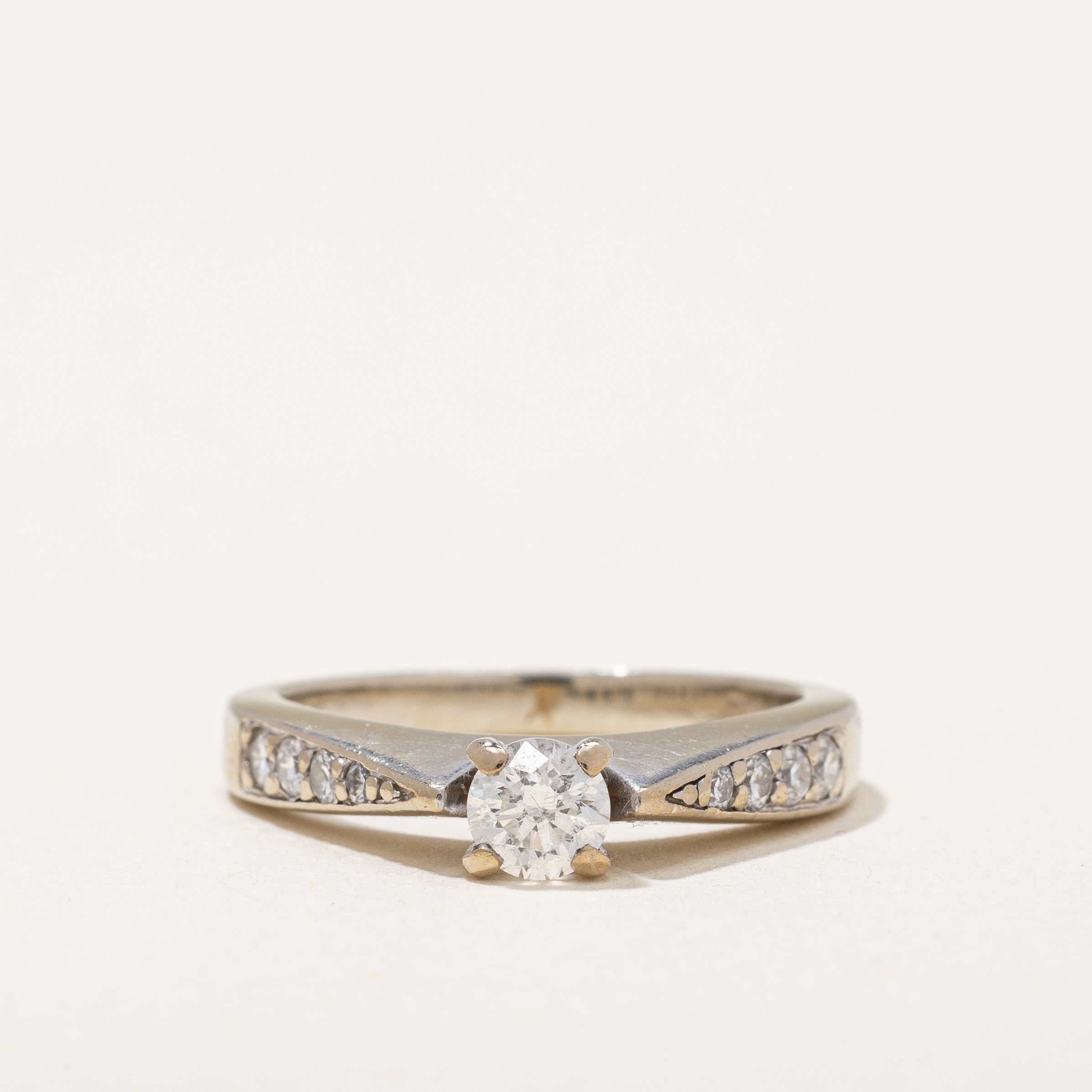 Tapered Flush Set Engagement Ring | 0.49 ctw | SZ 5.75 |