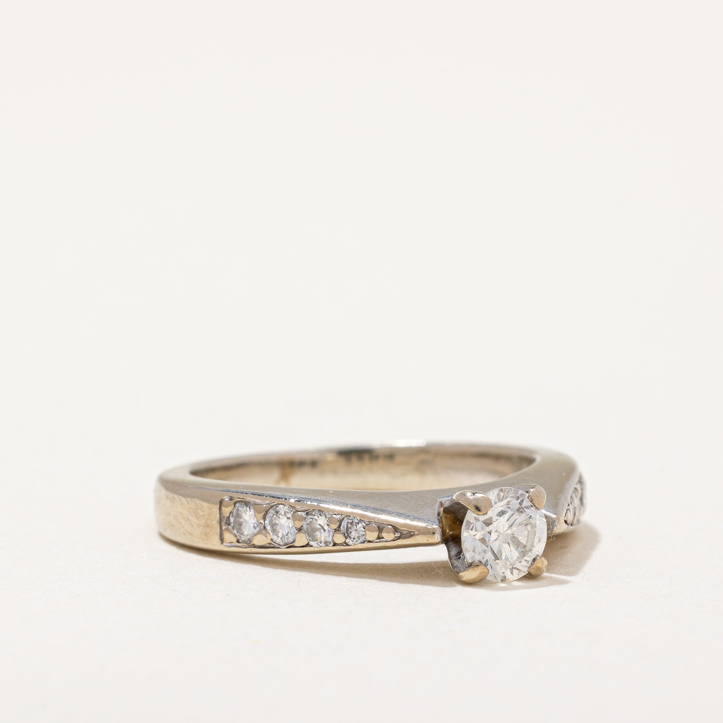 Tapered Flush Set Engagement Ring | 0.49 ctw | SZ 5.75 |