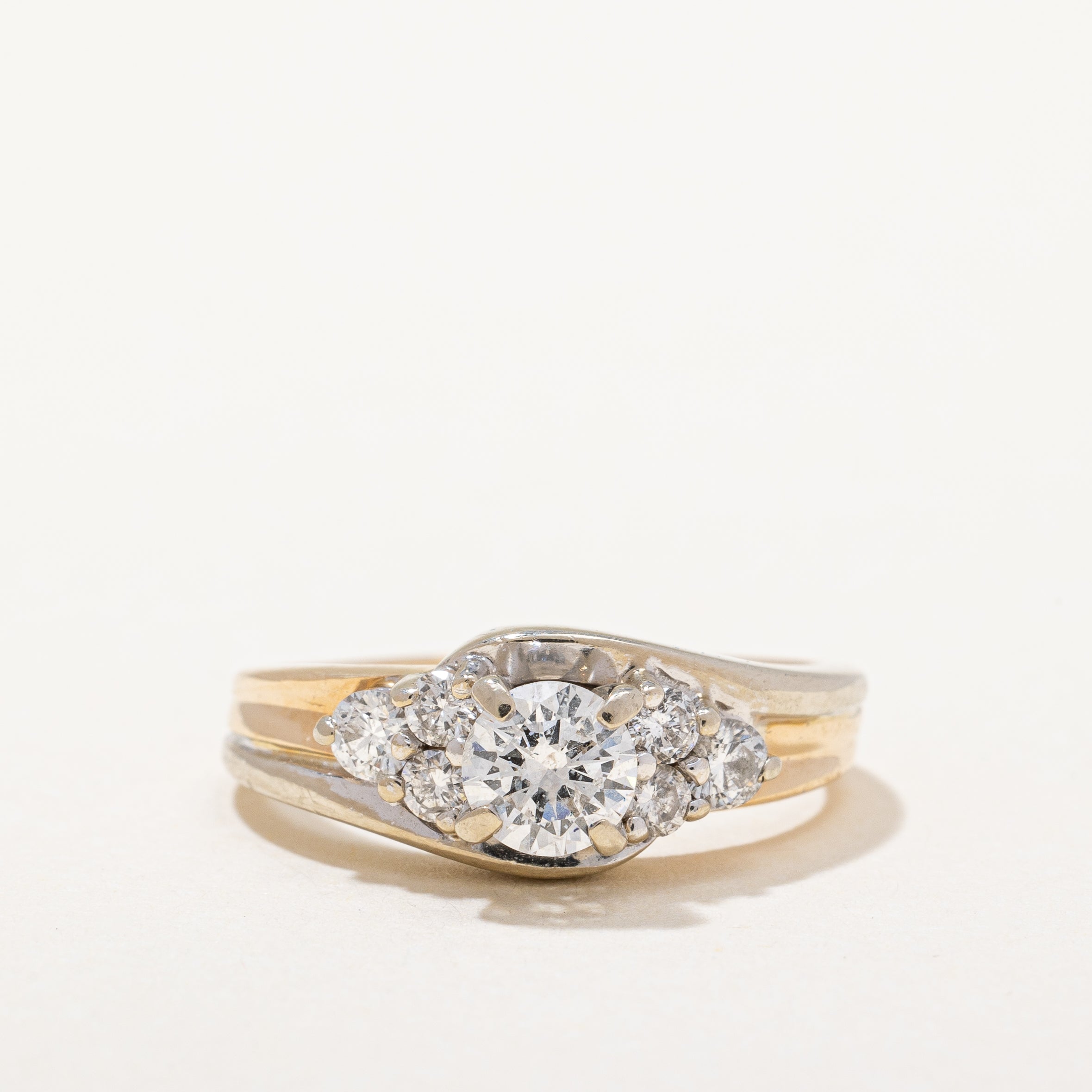Two Tone Bypass Diamond Ring | 0.71 ctw | SZ 5.25 |