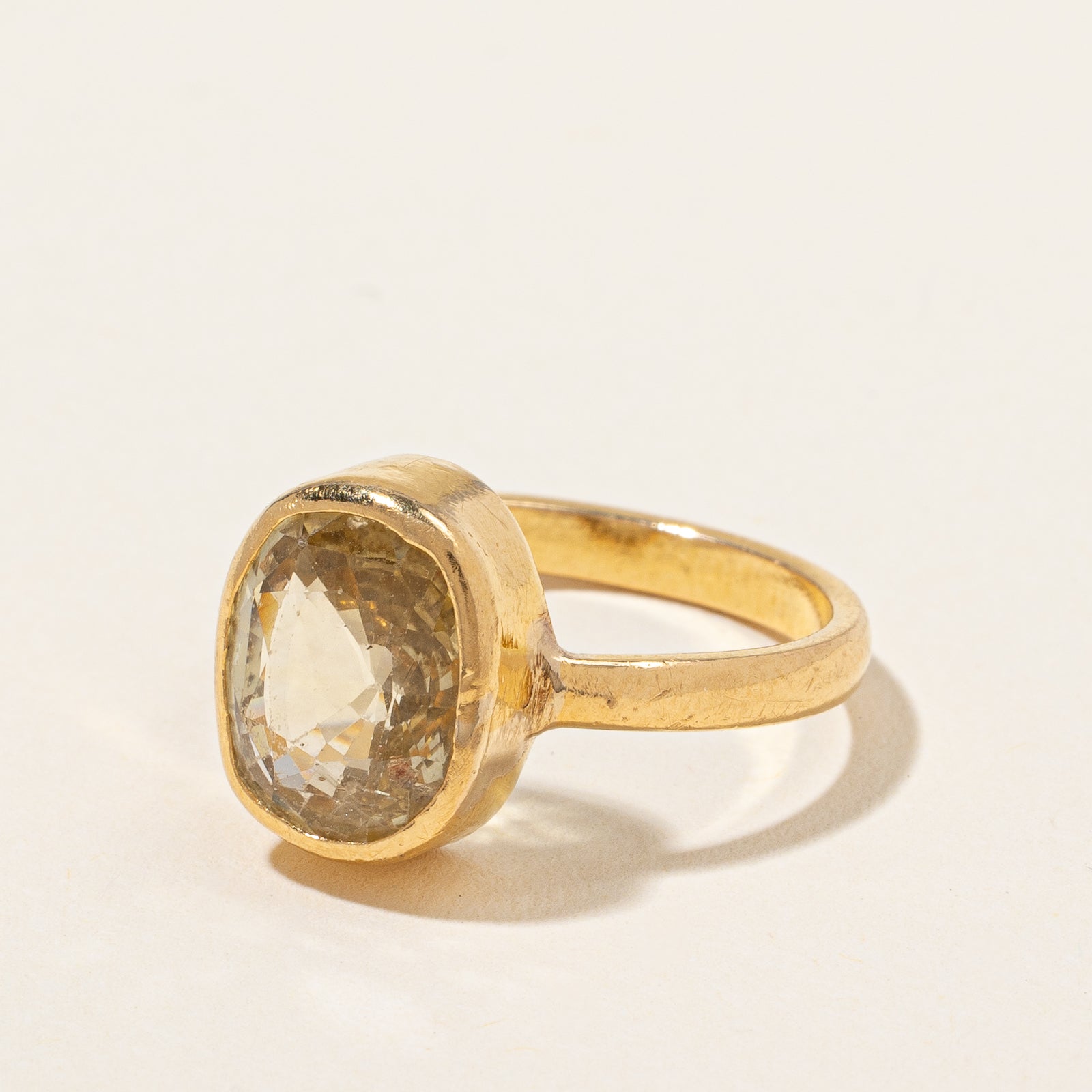Vintage Yellow Sapphire Cocktail Ring | 5.80ct | SZ 6.5 |