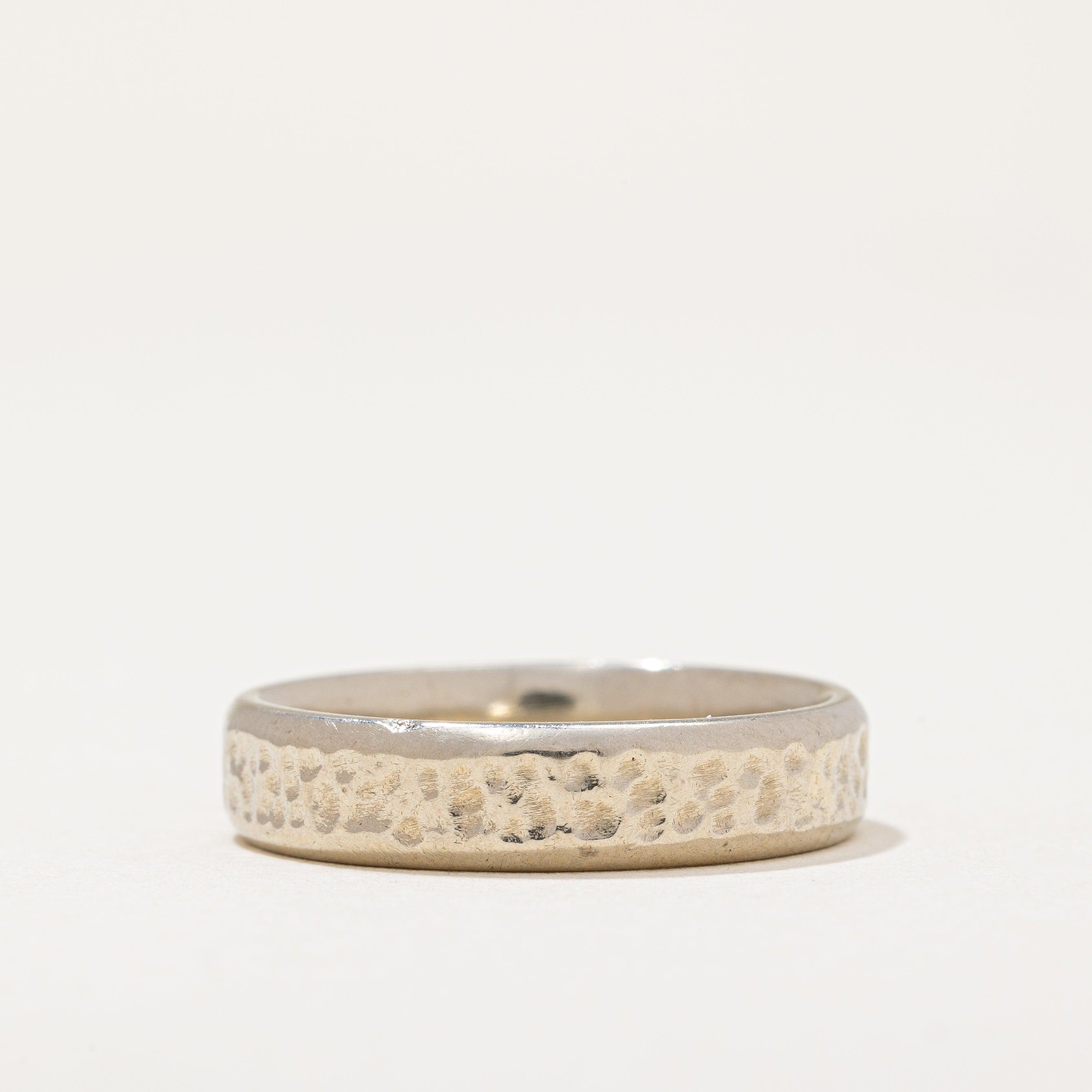 Hammered White Gold Band | SZ 8.25 |