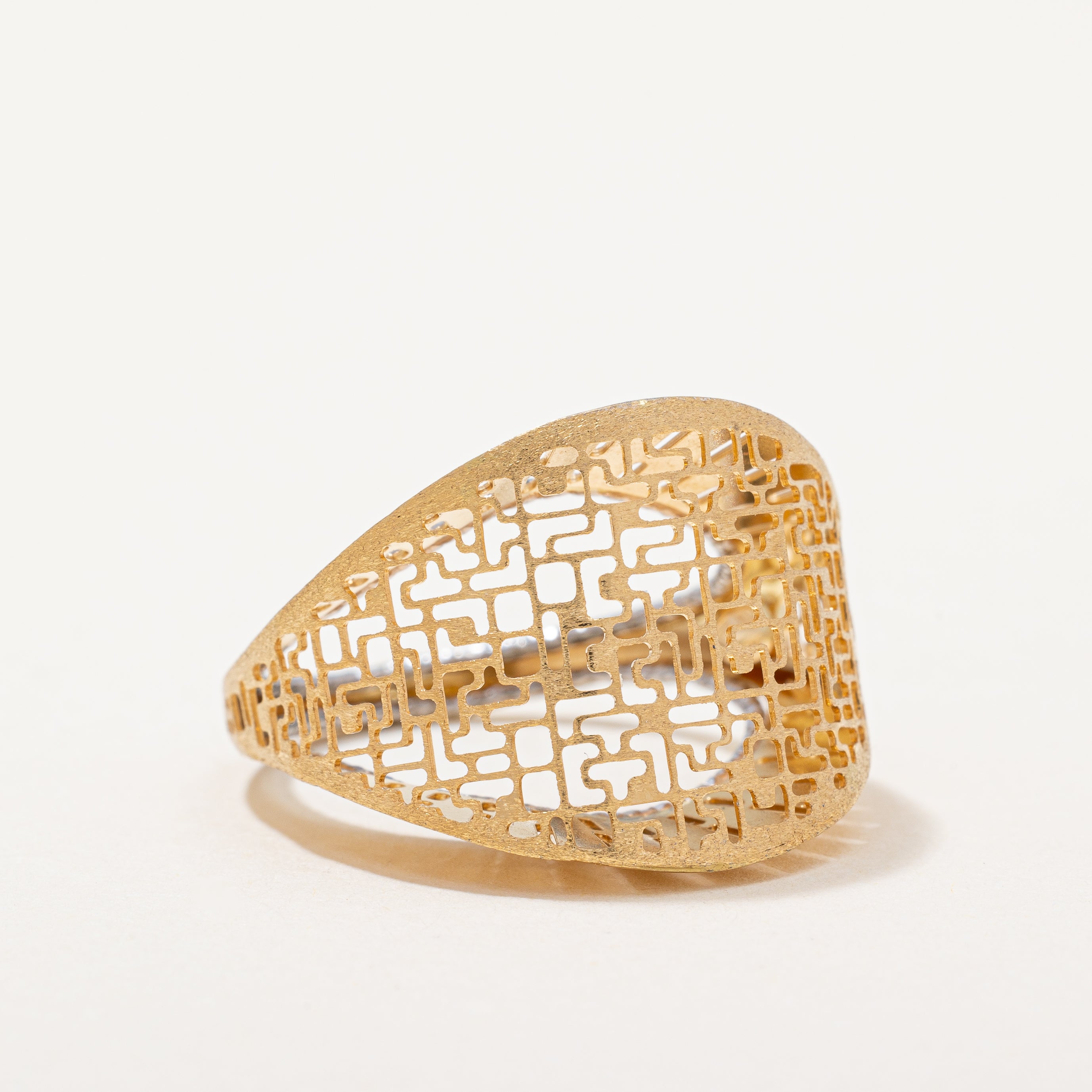 Bague bicolore à forme géométrique creuse | Taille 8 |
