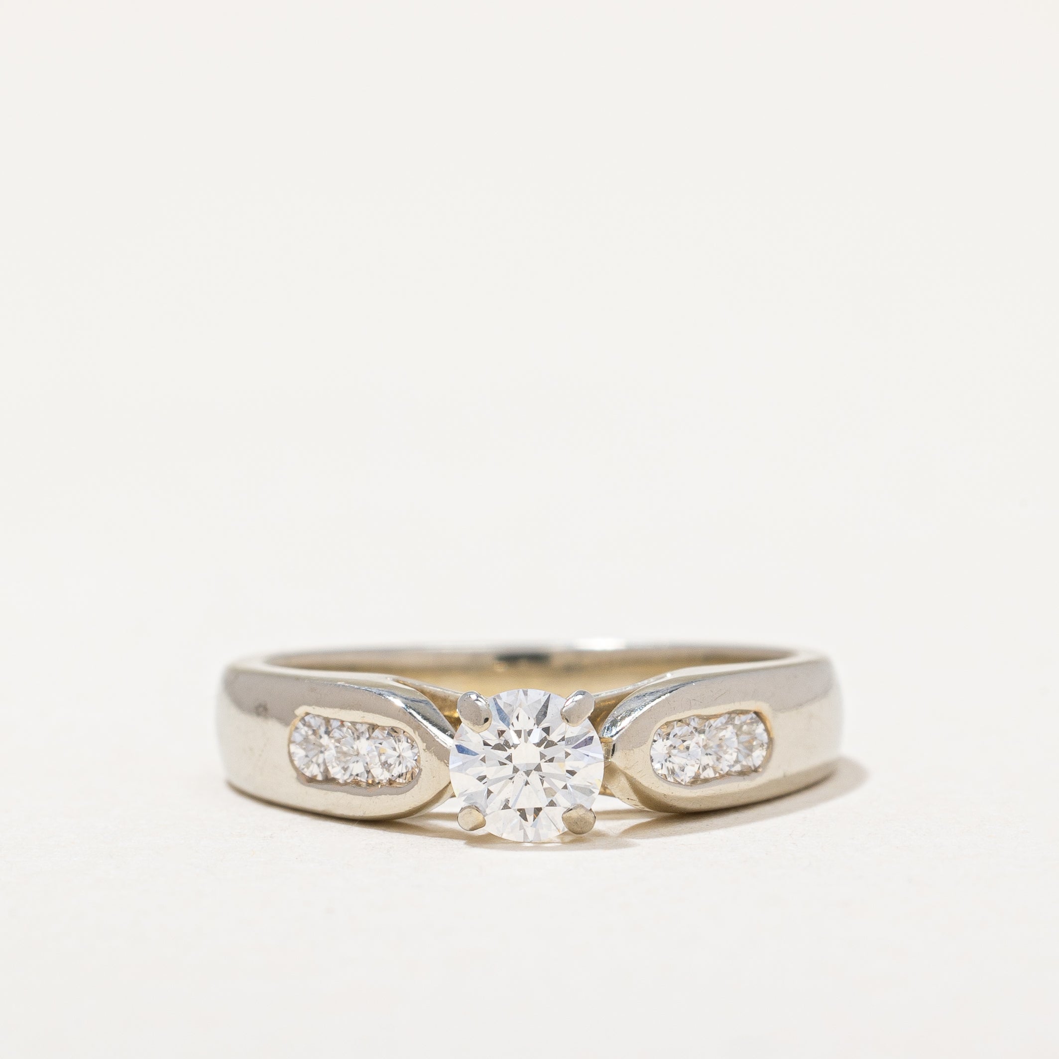 Wide Band Diamond Engagement Ring | 0.42 ctw | SZ 4.75 |