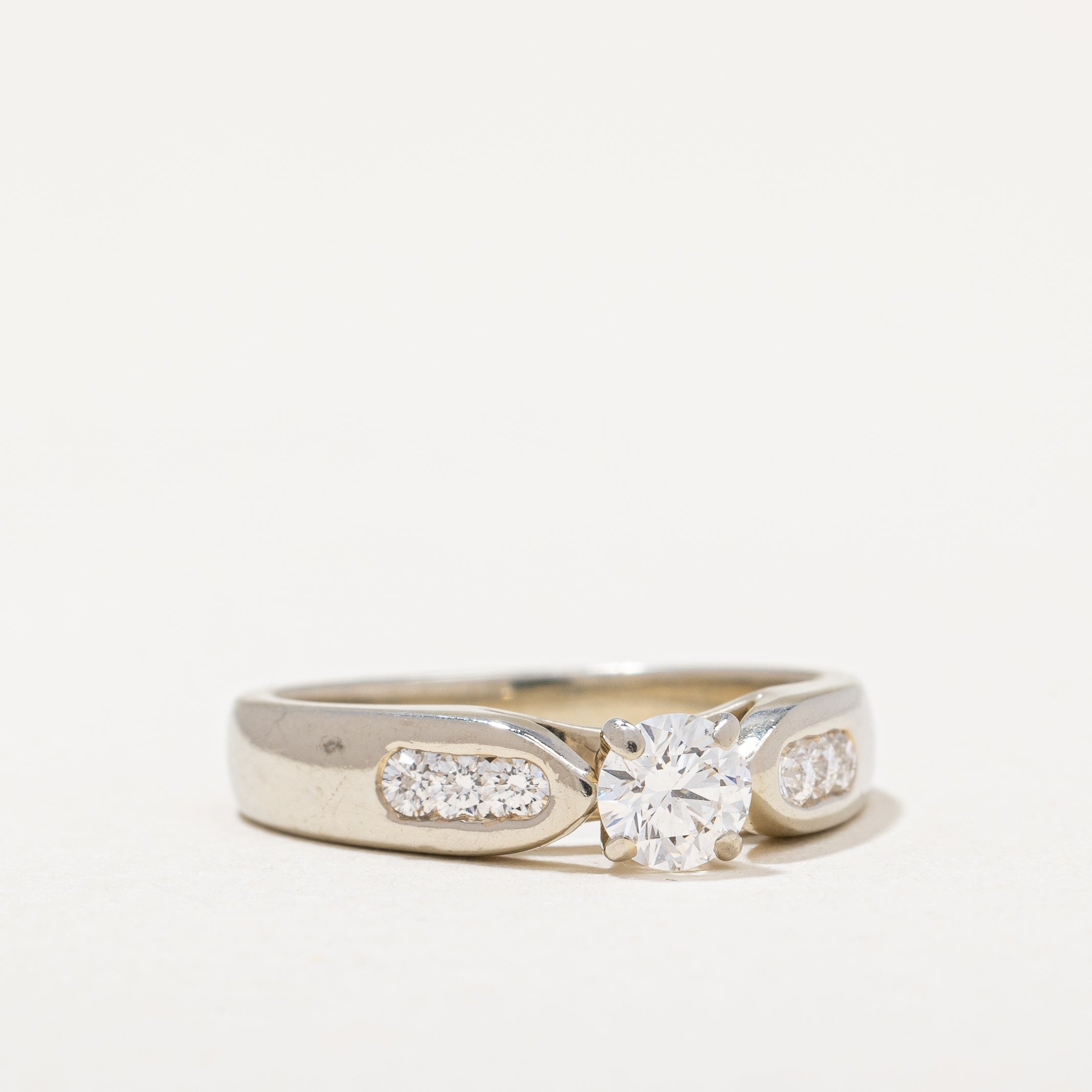 Wide Band Diamond Engagement Ring | 0.42 ctw | SZ 4.75 |