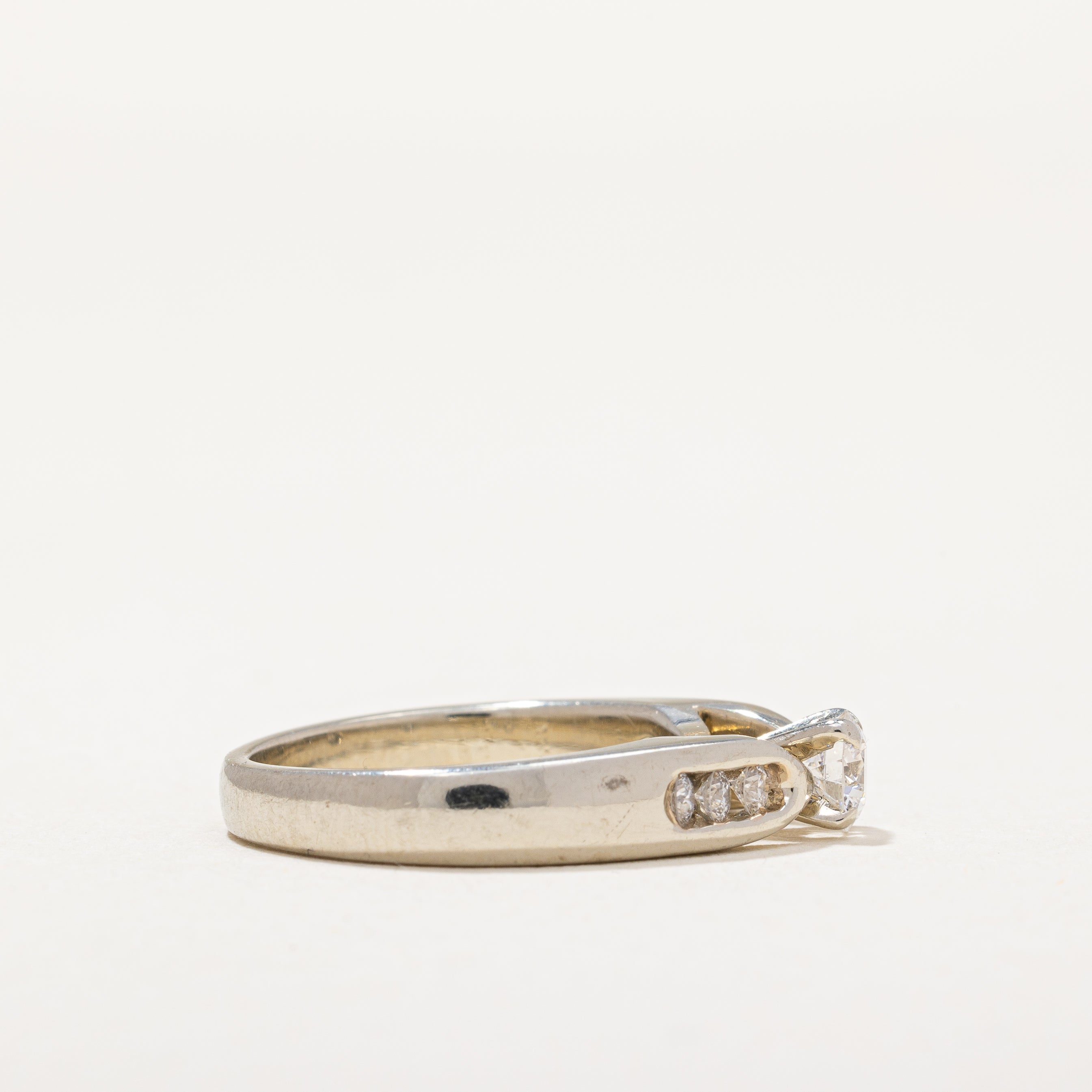 Wide Band Diamond Engagement Ring | 0.42 ctw | SZ 4.75 |