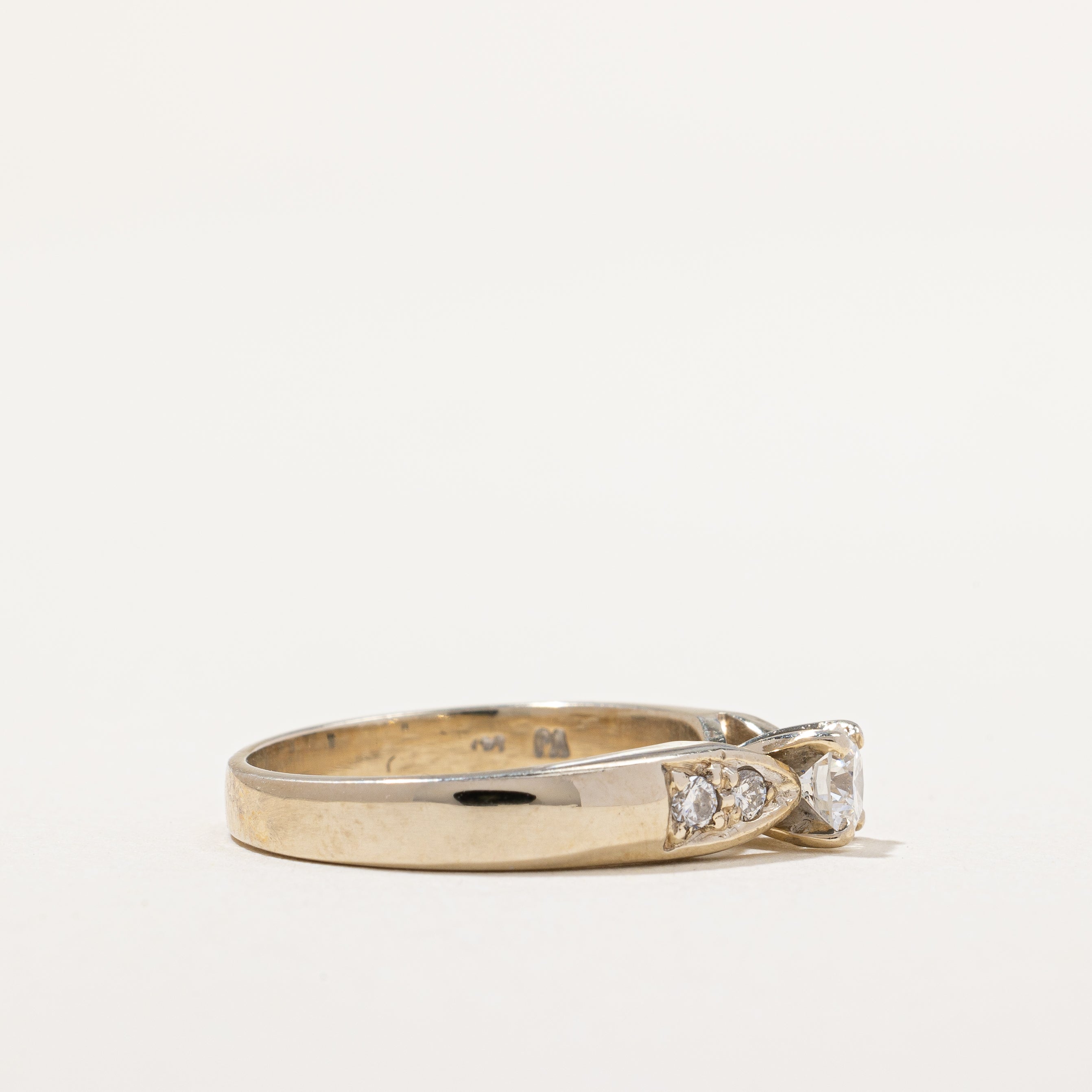 Tapered Side Stone Engagement Ring | 0.37 ctw | SZ 6 |