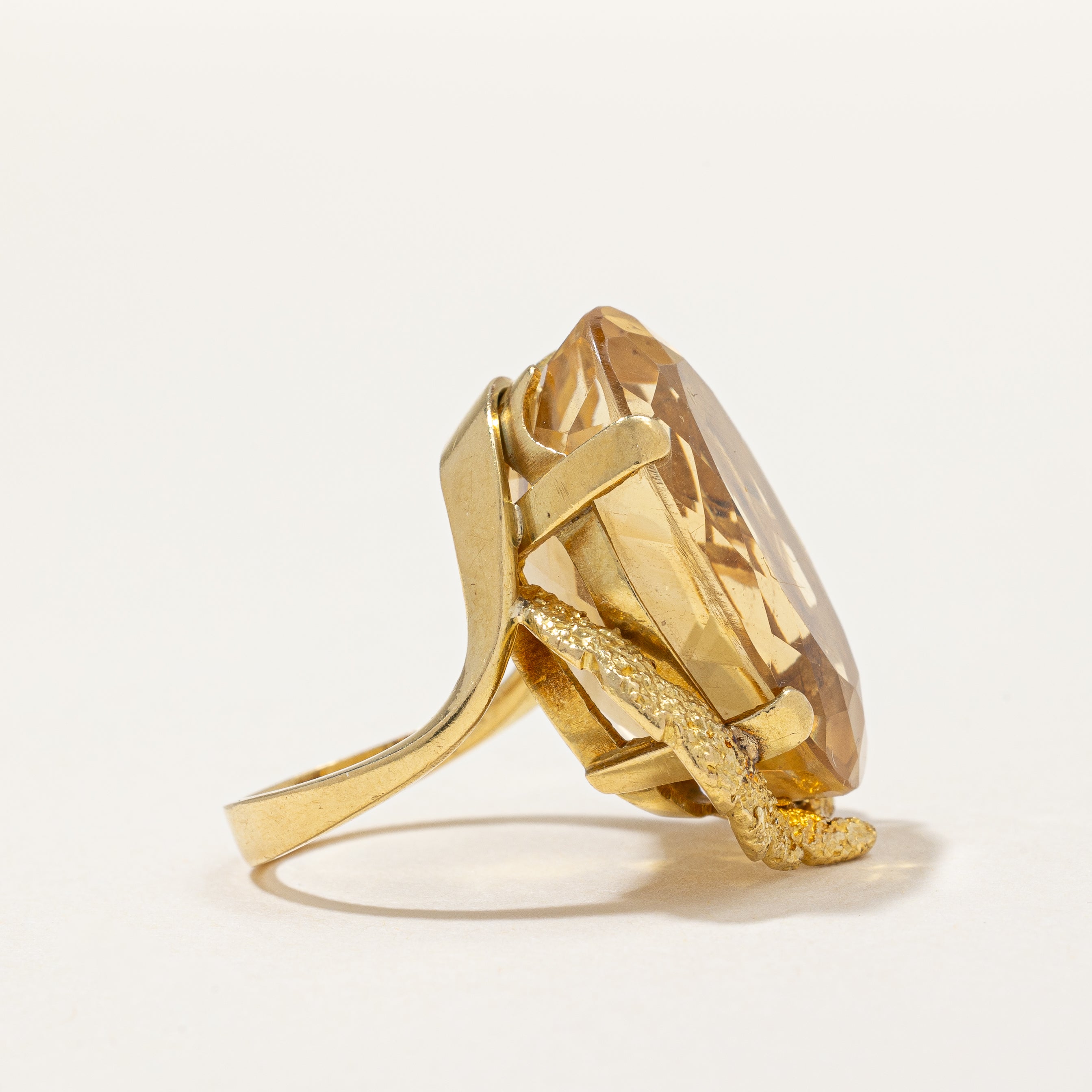 Large Citrine Cocktail Ring | 25.0 ct Citrine | SZ 4 |