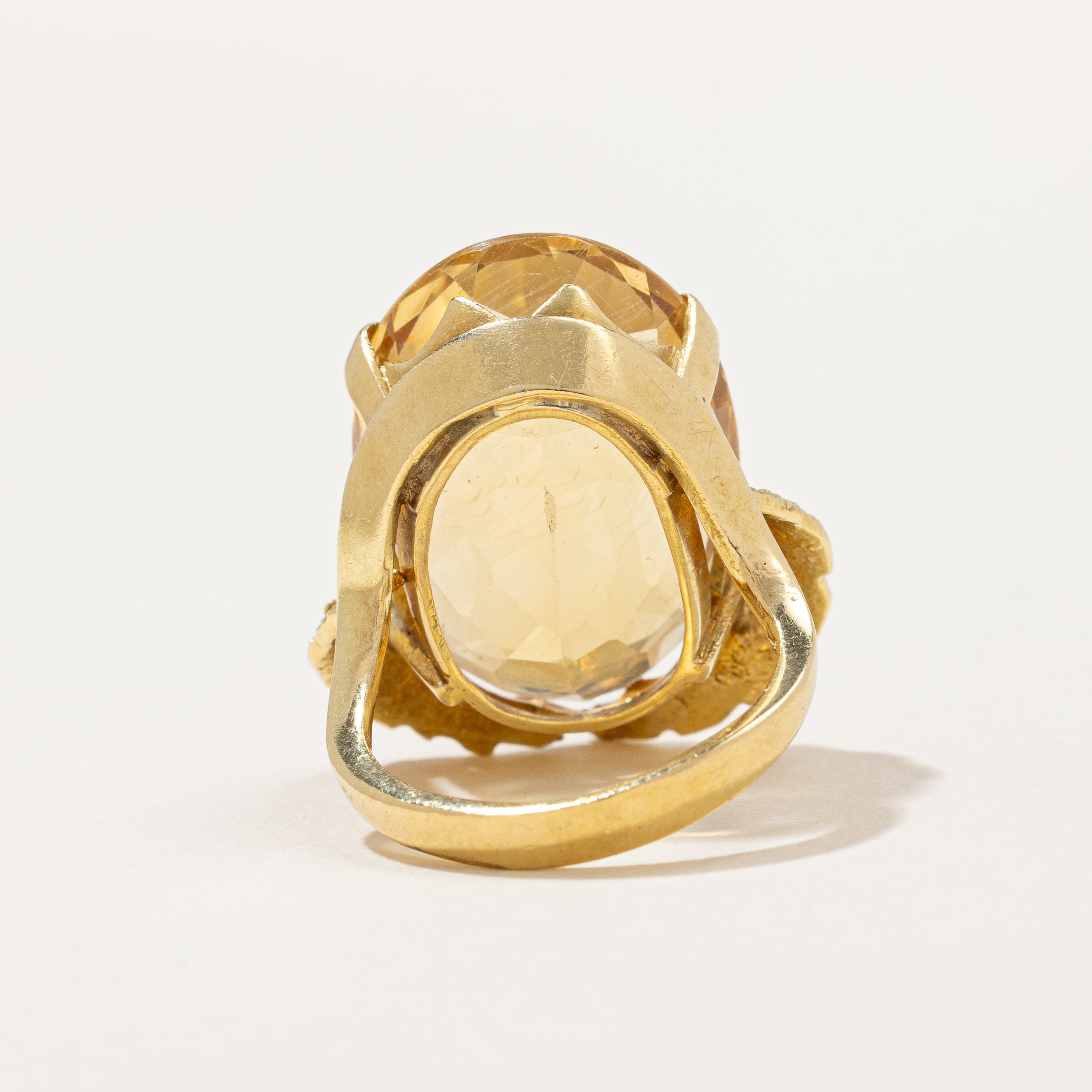 Large Citrine Cocktail Ring | 25.0 ct Citrine | SZ 4 |