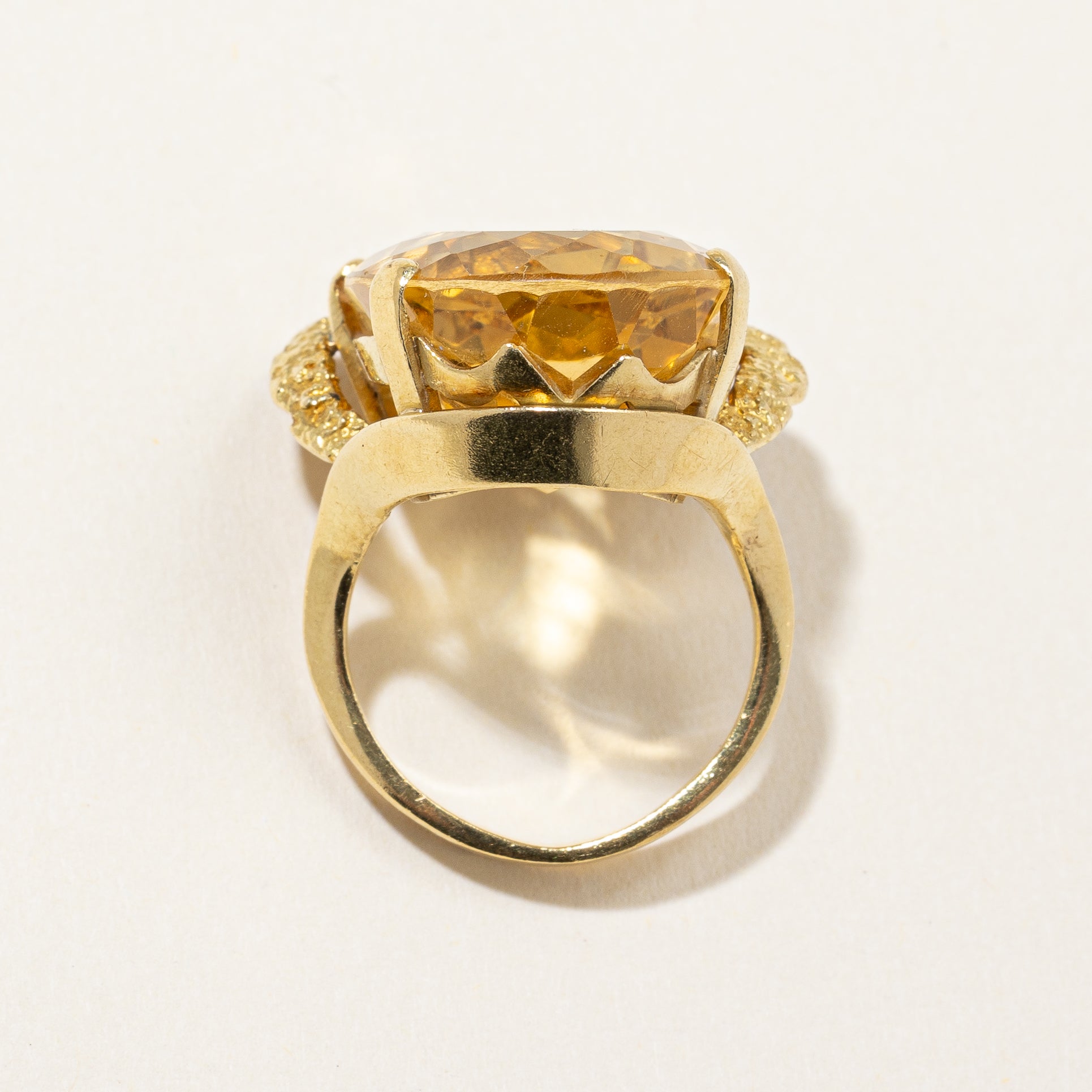 Large Citrine Cocktail Ring | 25.0 ct Citrine | SZ 4 |