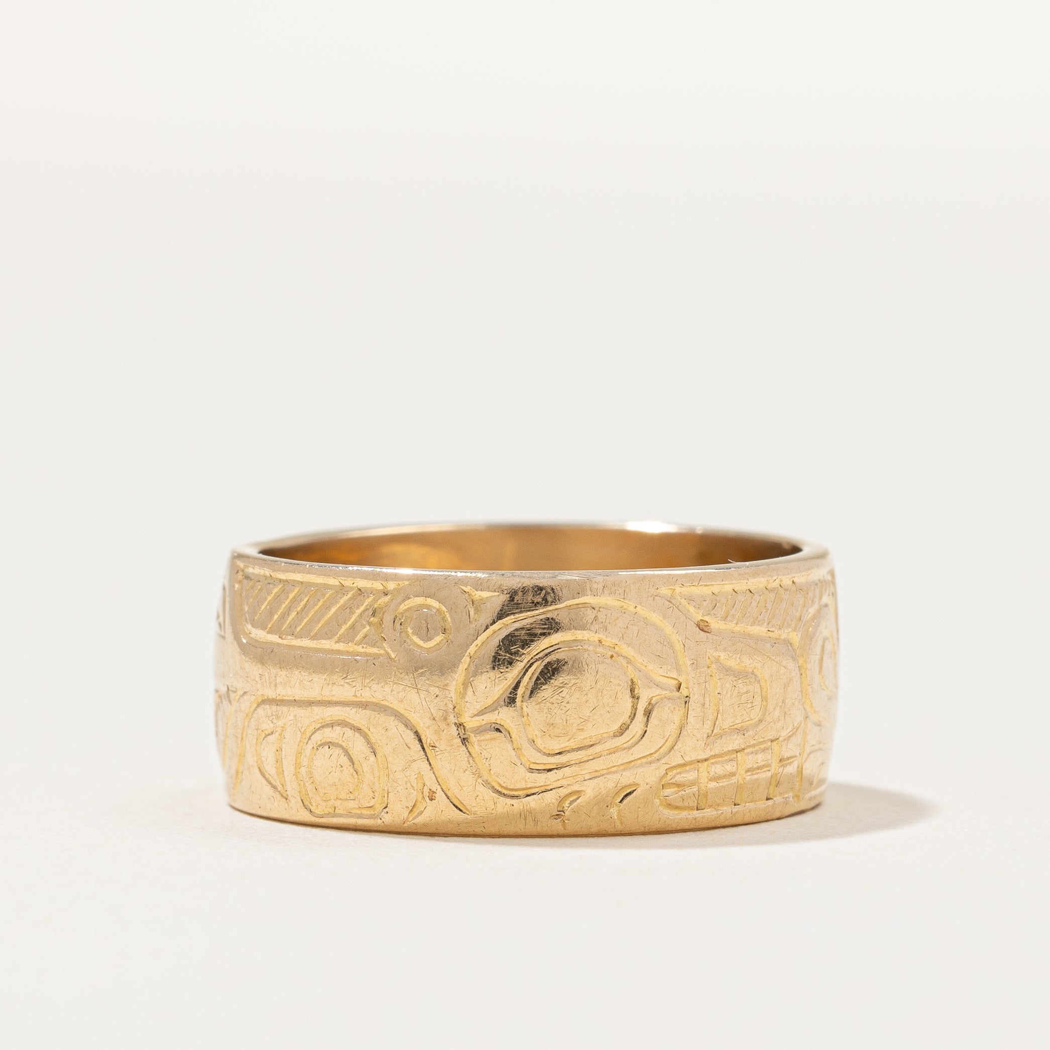 Hand Carved Indigenous Animal Art Band | SZ 7 |