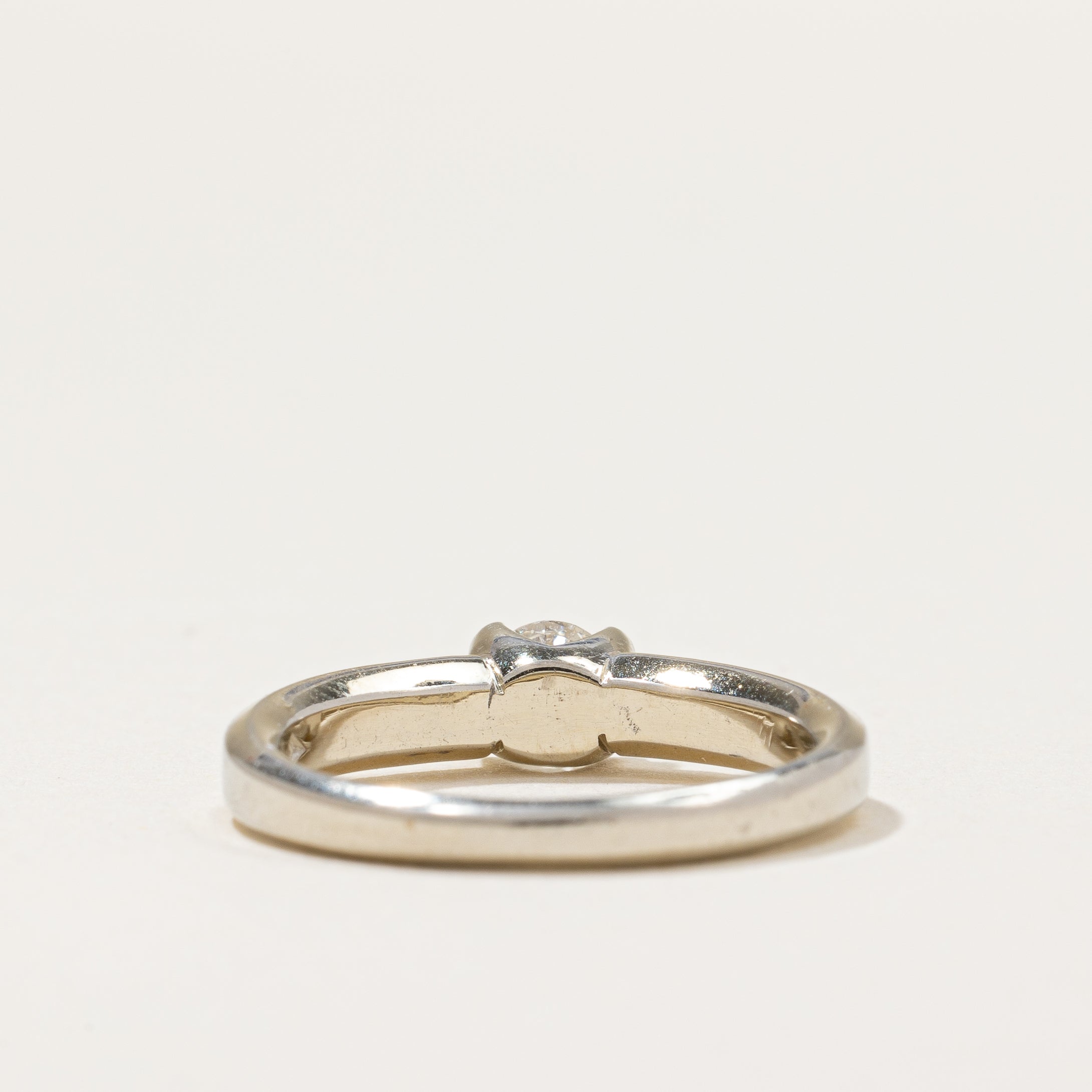 Flush Set Diamond Solitaire Engagement Ring | 0.36ct | SZ 6 |