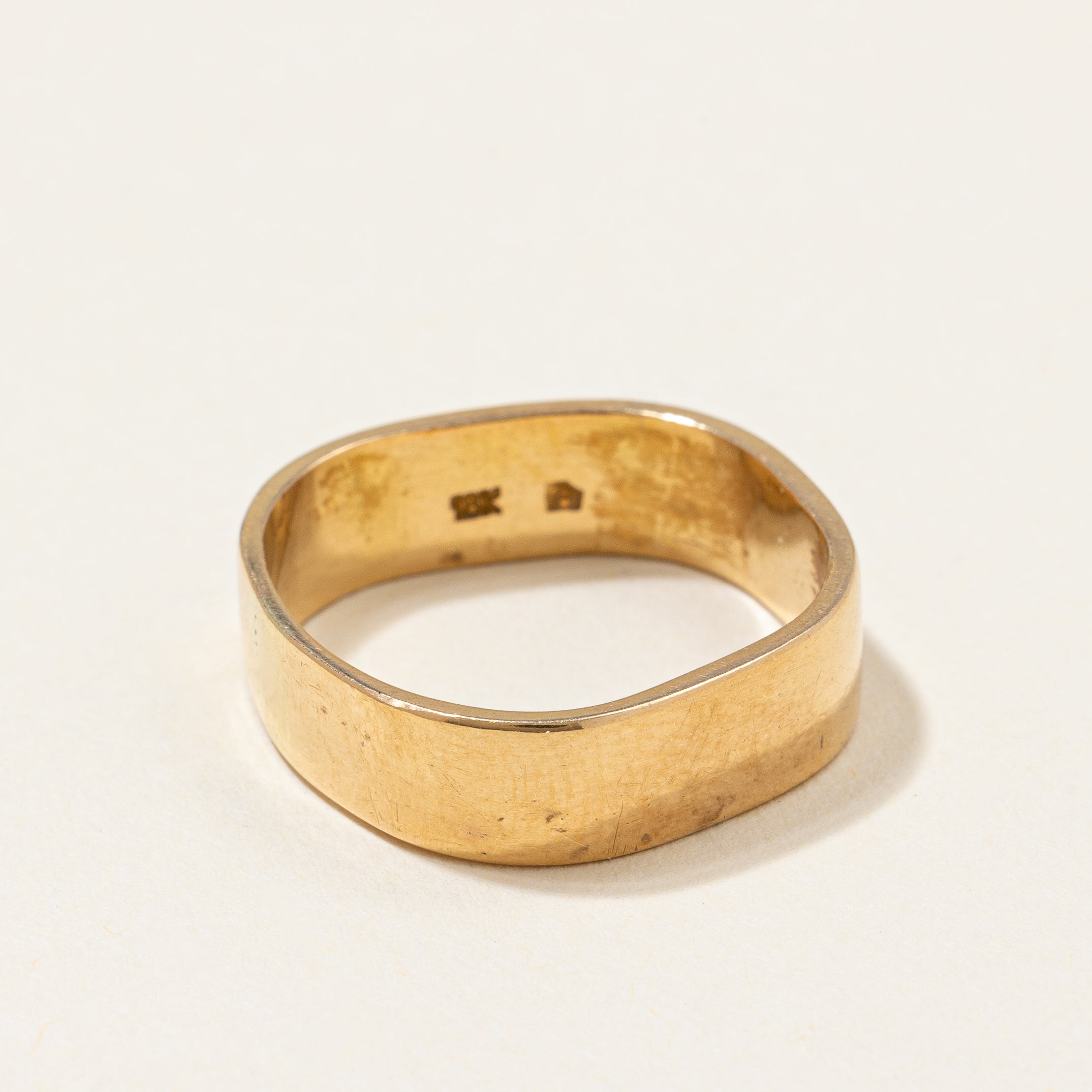 Soft Square Tapered Gold Band | SZ 6.5 |