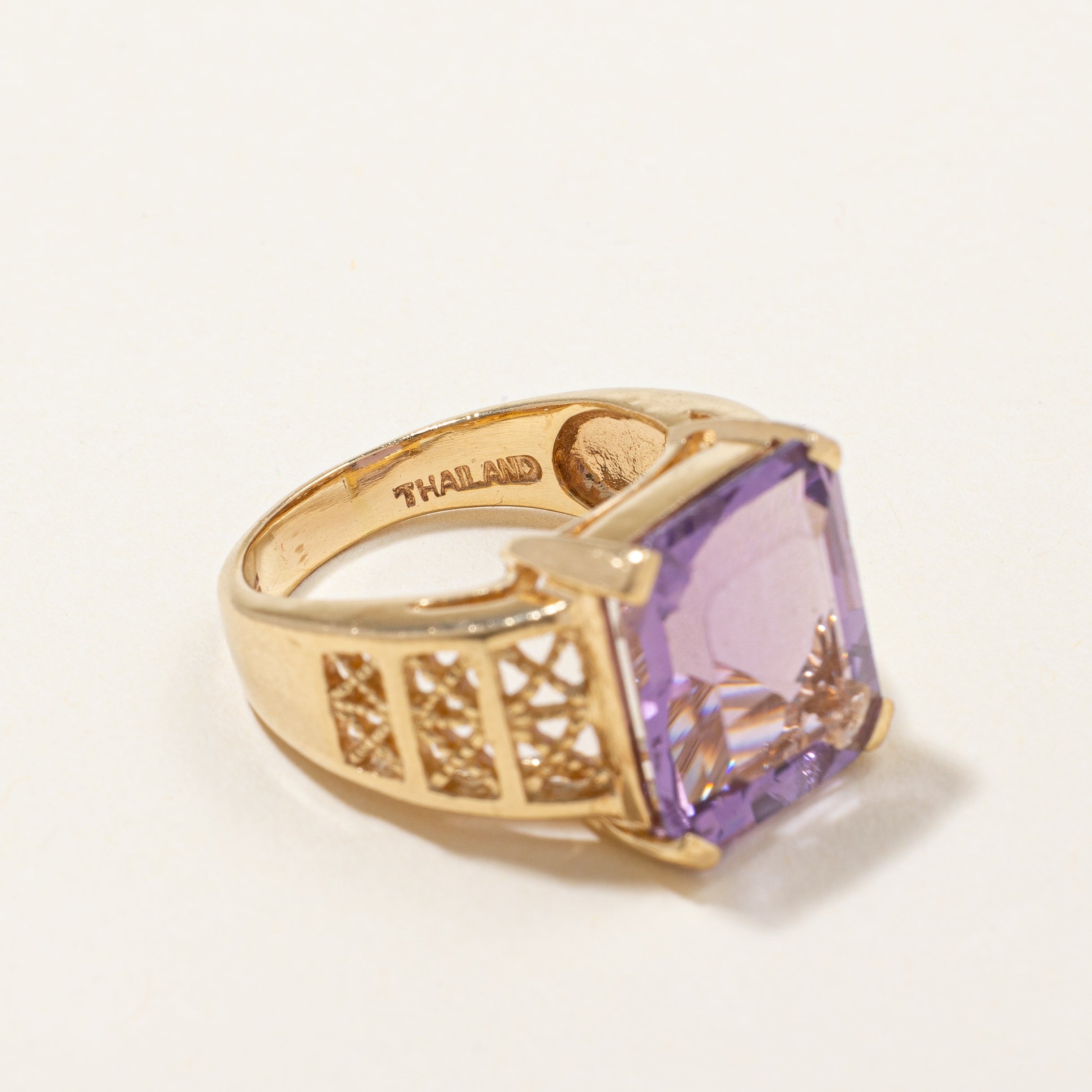 Emerald Cut Amethyst Ring | 10.00ct | SZ 6.5 |