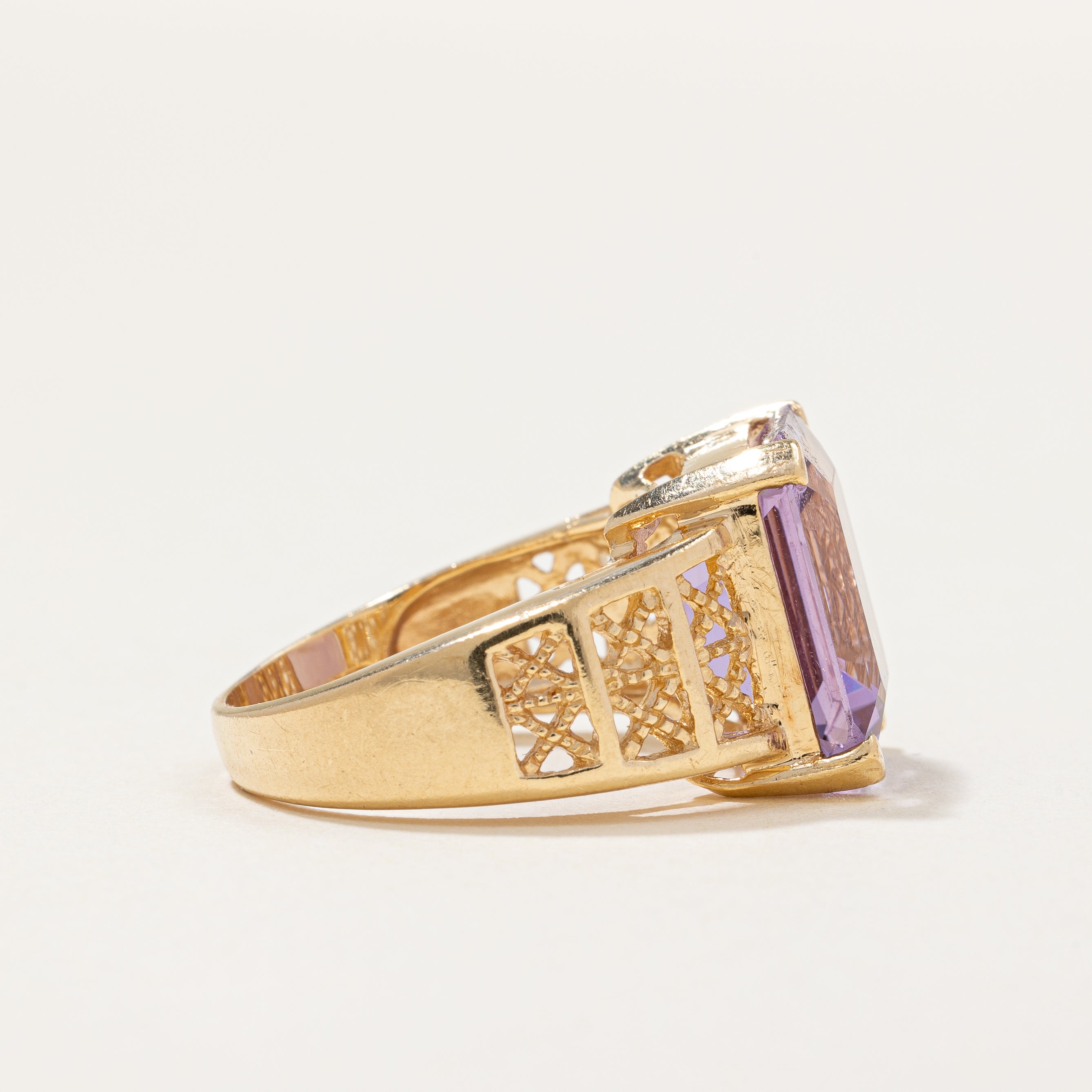 Emerald Cut Amethyst Ring | 10.00ct | SZ 6.5 |