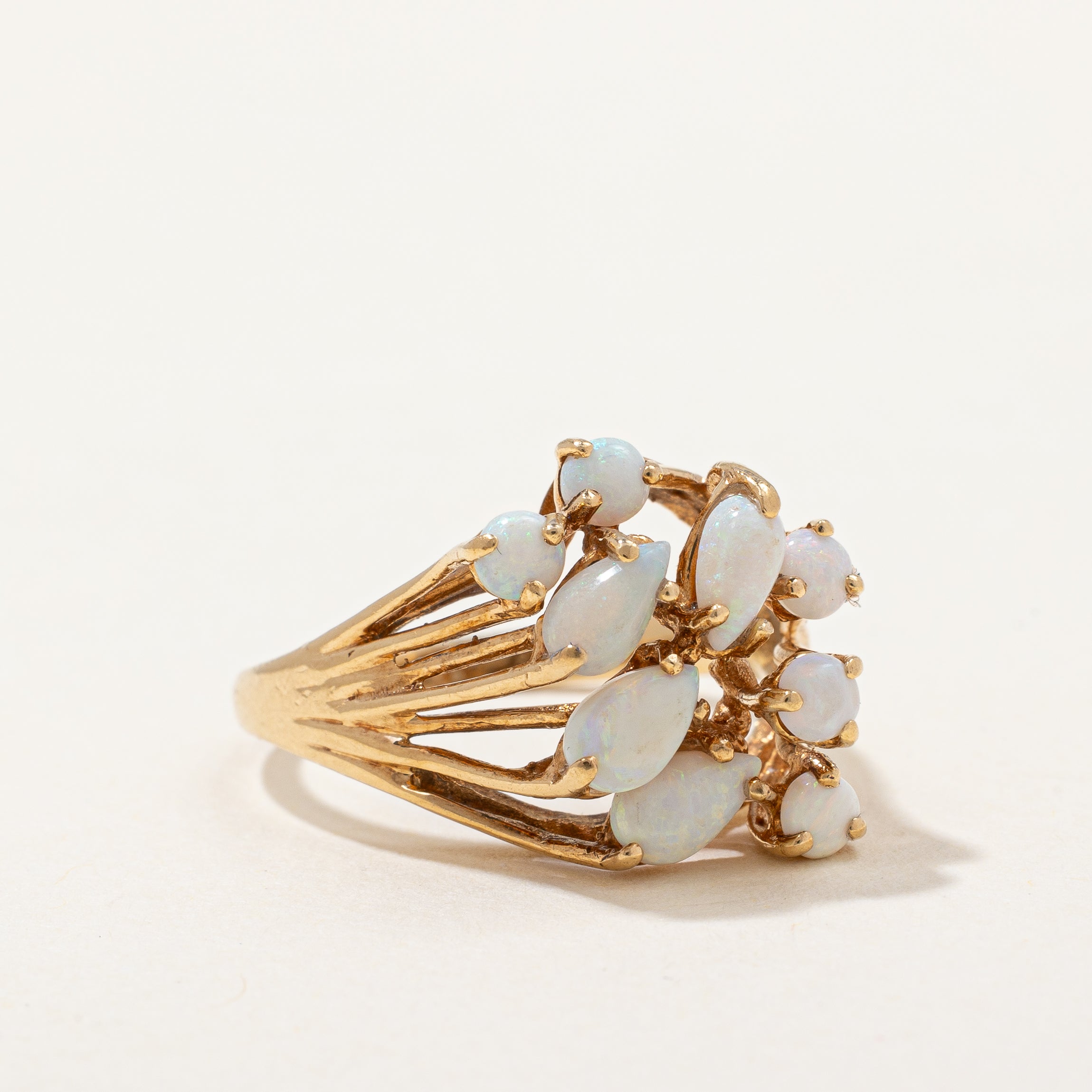 Bague en grappe d'opale | 0,88 ct | Taille 5,75 |