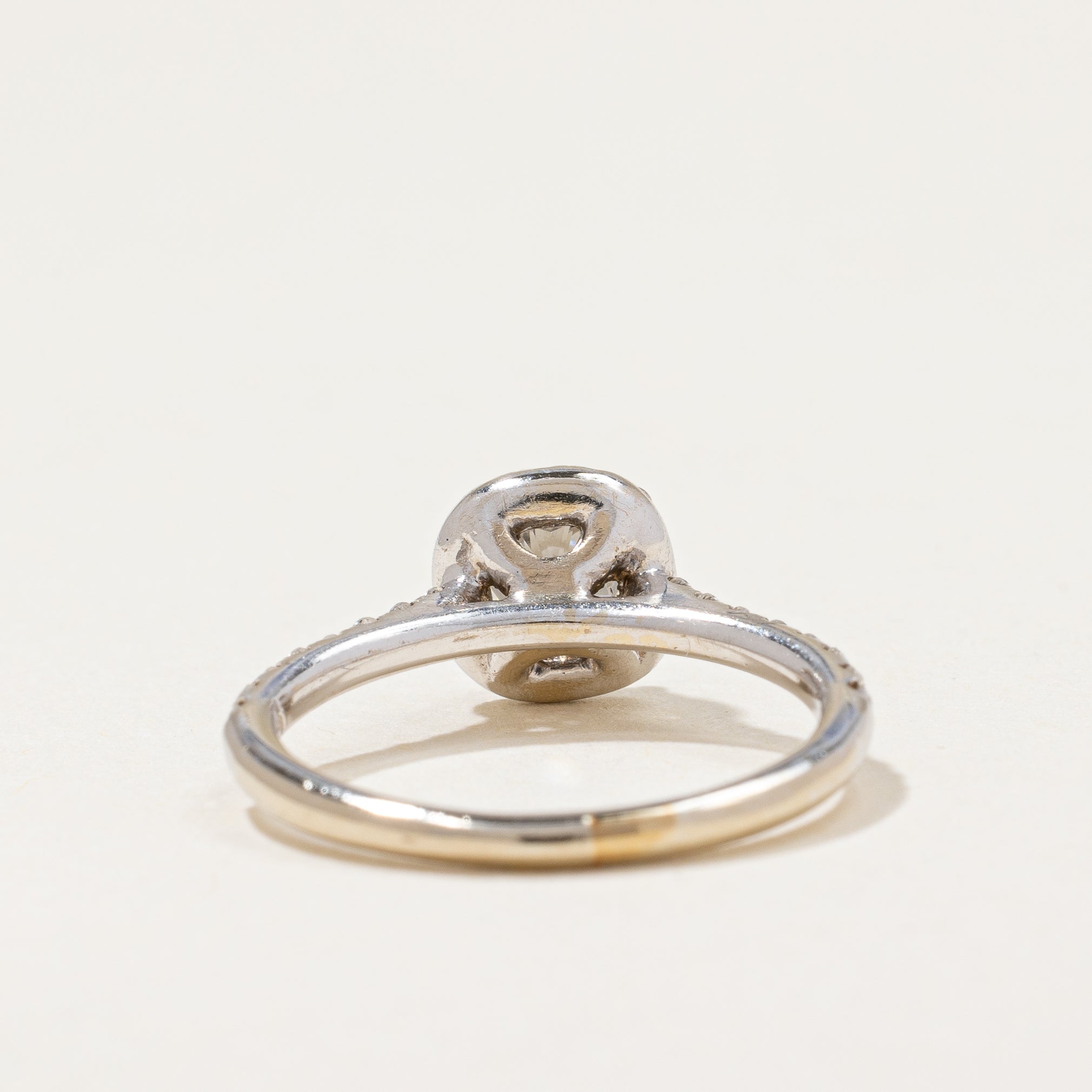 Cushion Cut Diamond Halo Engagement Ring | 0.80ctw | SZ 4.25 |