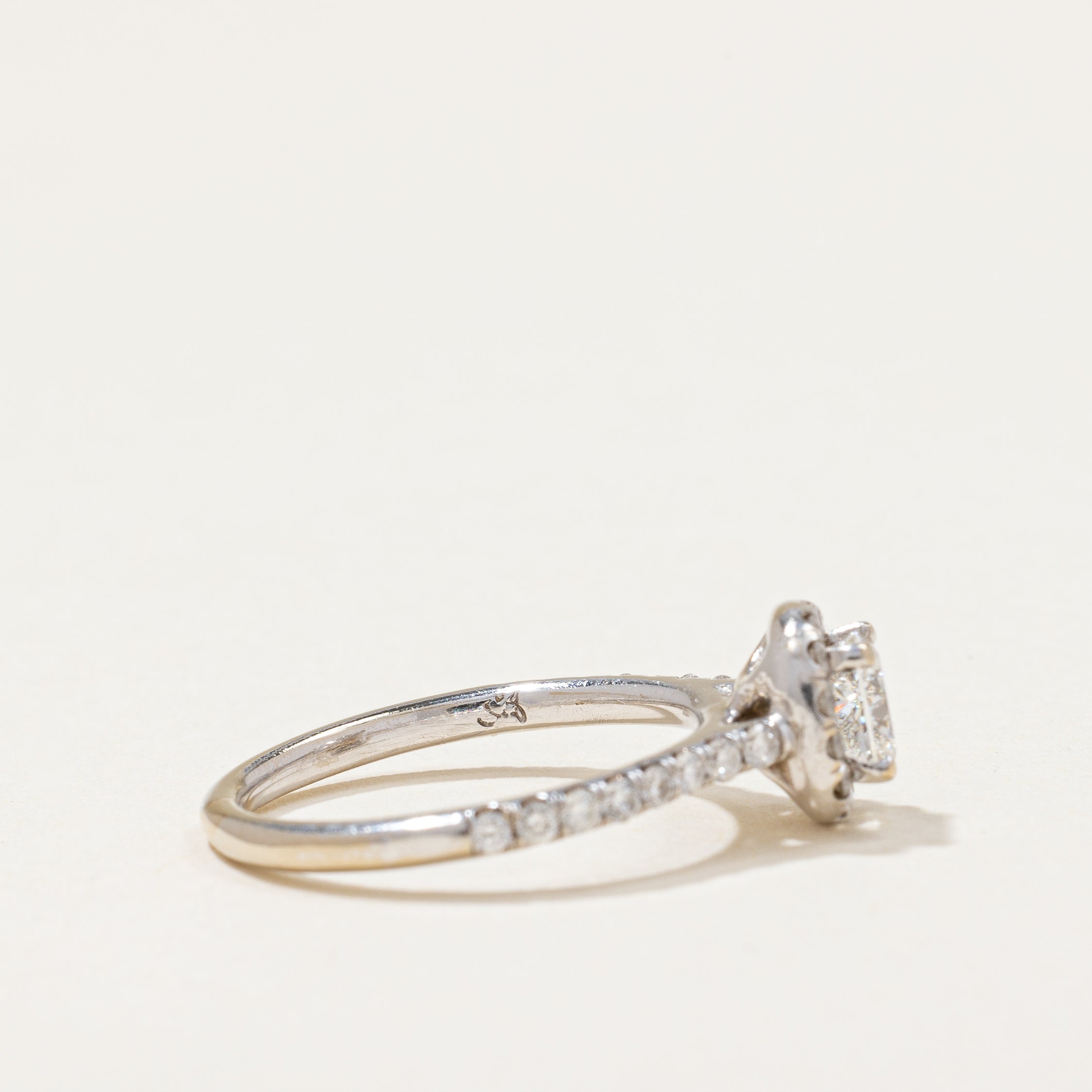 Cushion Cut Diamond Halo Engagement Ring | 0.80ctw | SZ 4.25 |