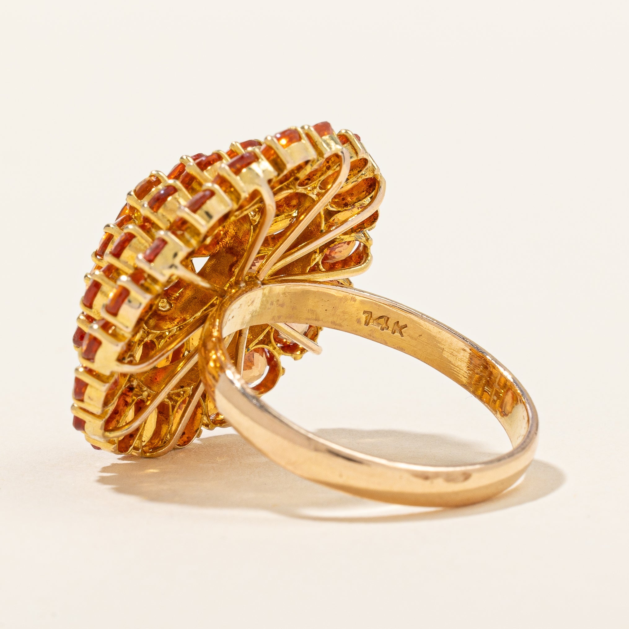 Orange Sapphire Cocktail Ring | 8.00ctw | SZ 9 |