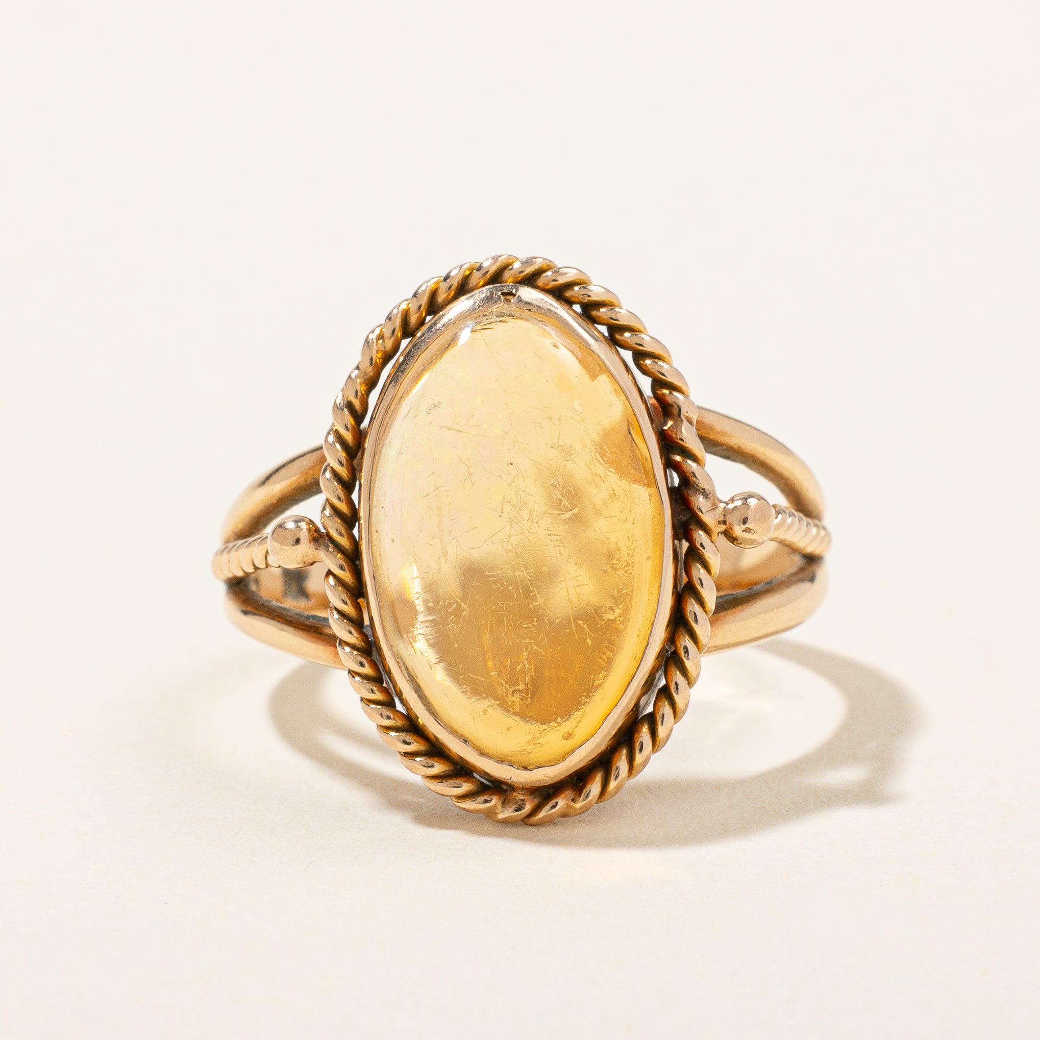 Fire Opal Cocktail Ring | 3.40ct | SZ 7 |