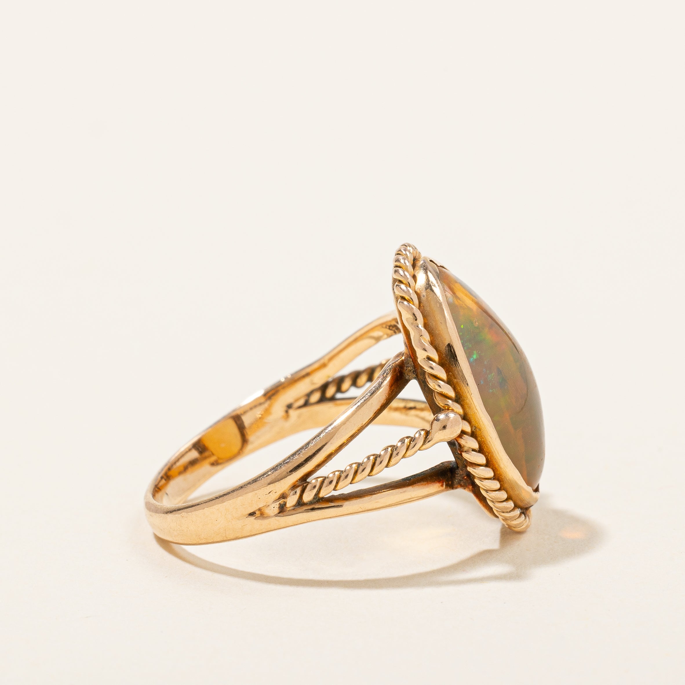 Fire Opal Cocktail Ring | 3.40ct | SZ 7 |