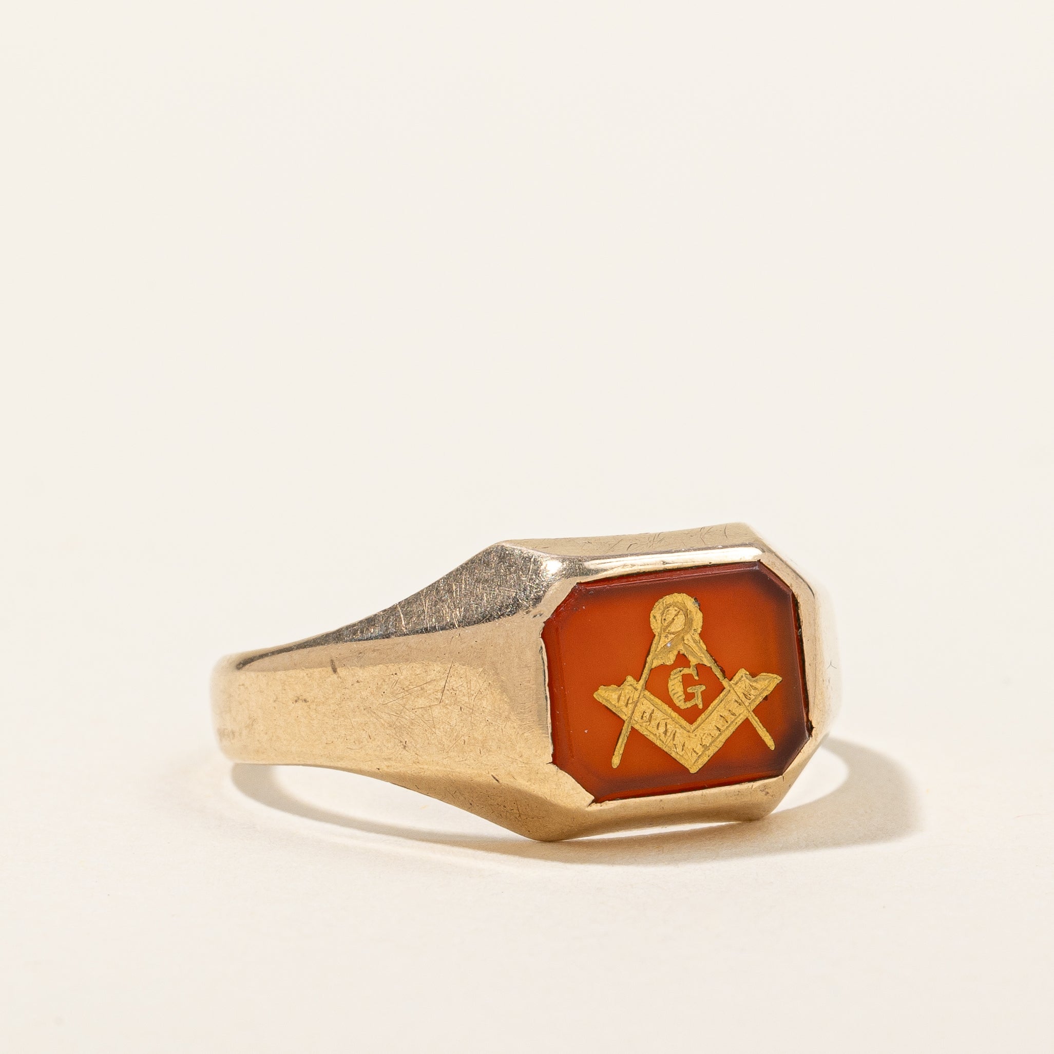 Carnelian Freemason Ring | 1.25ct | SZ 10.75 |