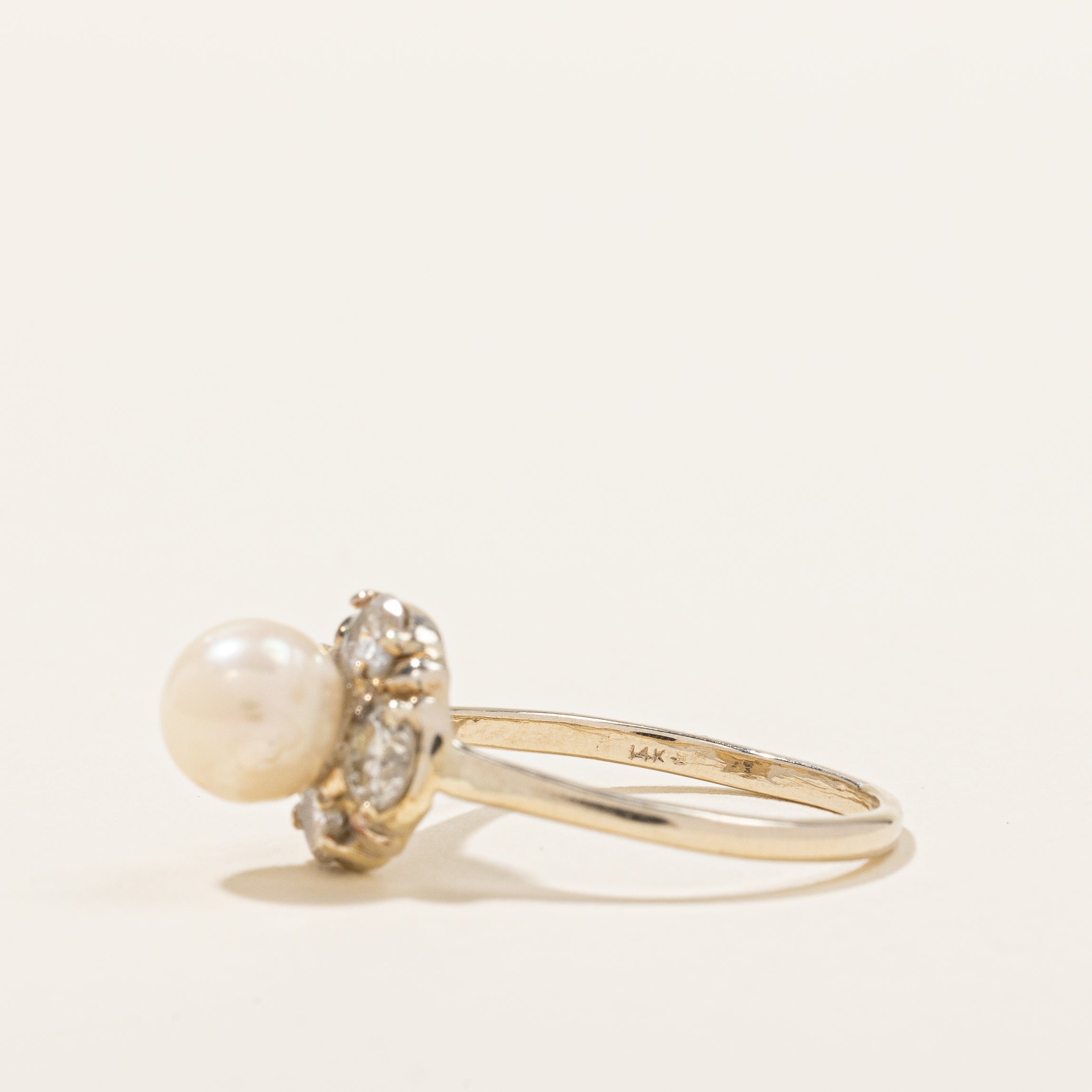 Pearl & Diamond Accented Ring | 0.60ctw, 6.6mm | SZ 6.25 |