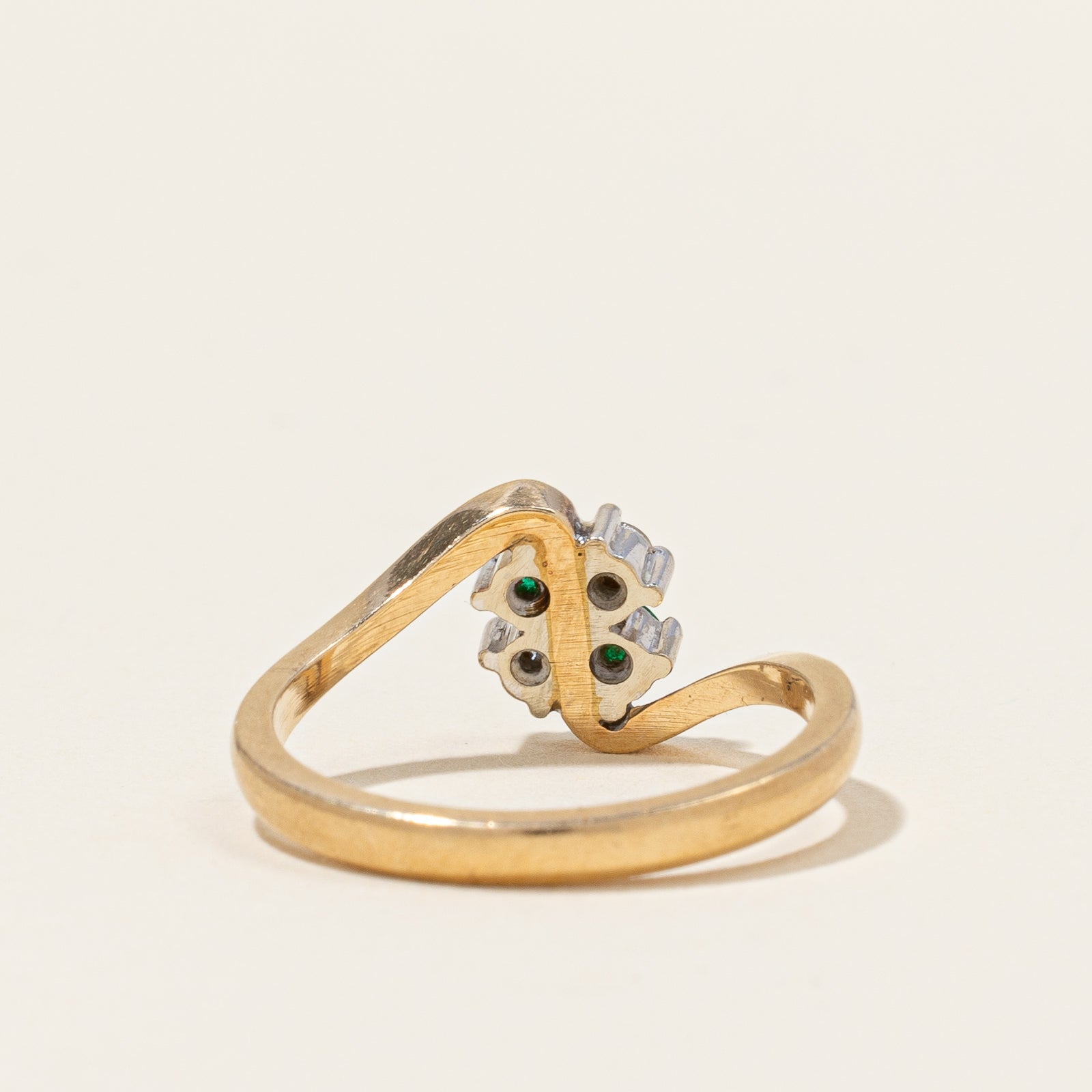 Bypass Emerald & Diamond Ring | 0.08ctw | 0.08ctw | SZ 5.75 |