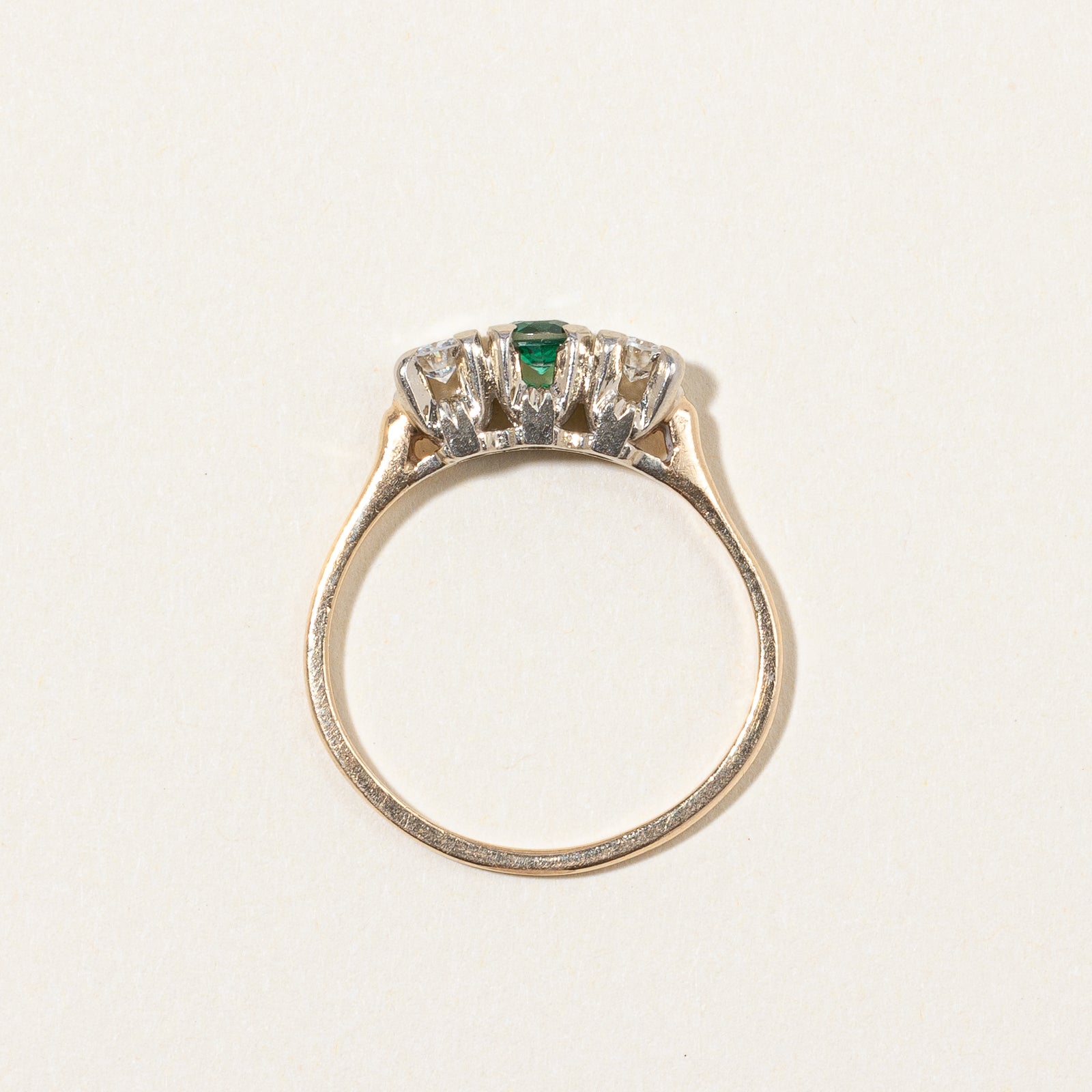 Diamond & Glass Top Doublet Ring | 0.28ctw, 0.18ct | SZ 7.75 |