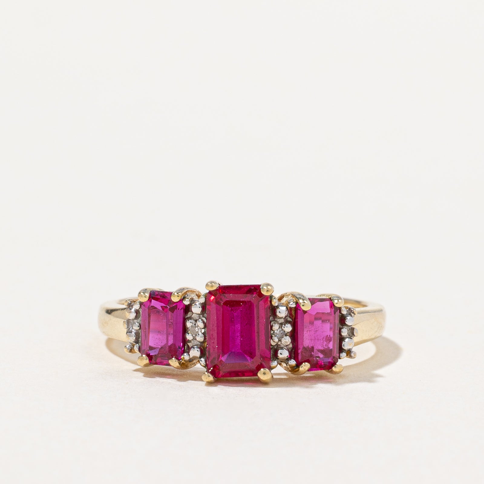 Synthetic Ruby & Natural Diamond Ring | 1.16ctw, 0.01ctw | SZ 6.75 |