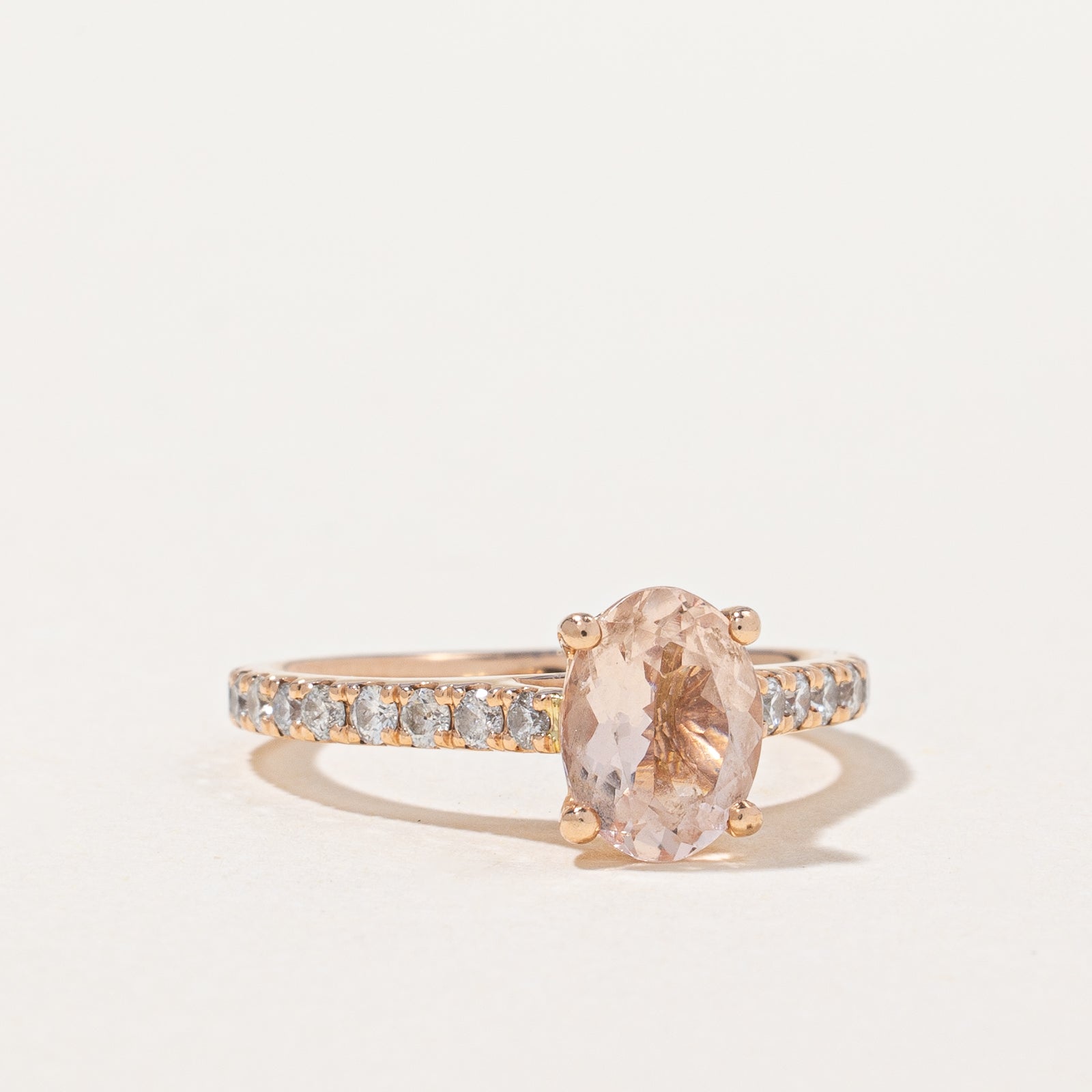 Morganite & Diamond Ring | 1.00ct, 0.35ctw | SZ 5 |