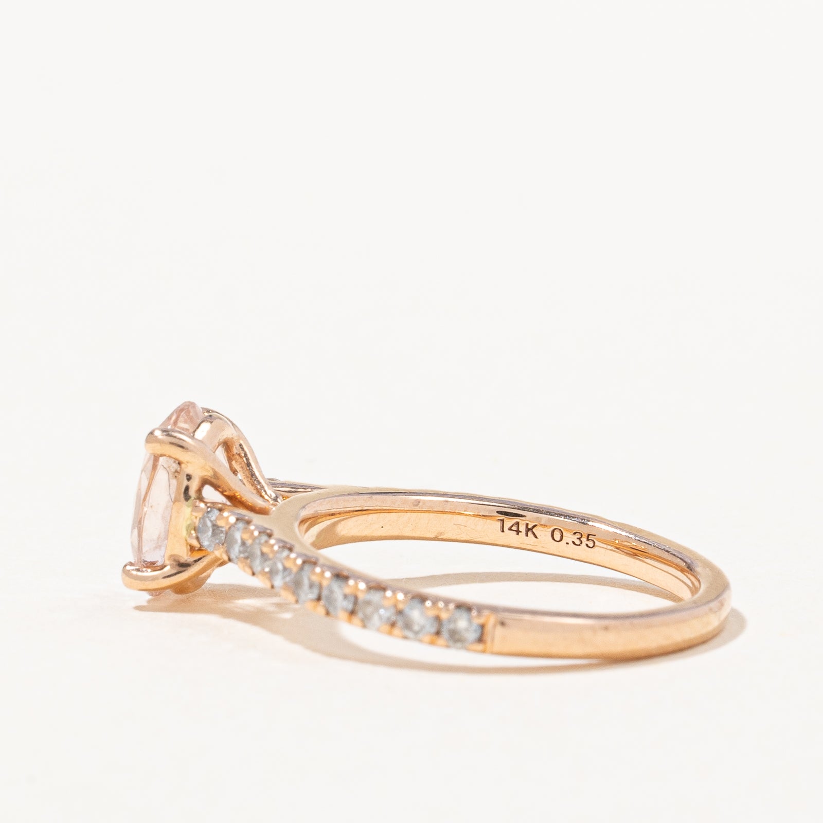 Morganite & Diamond Ring | 1.00ct, 0.35ctw | SZ 5 |