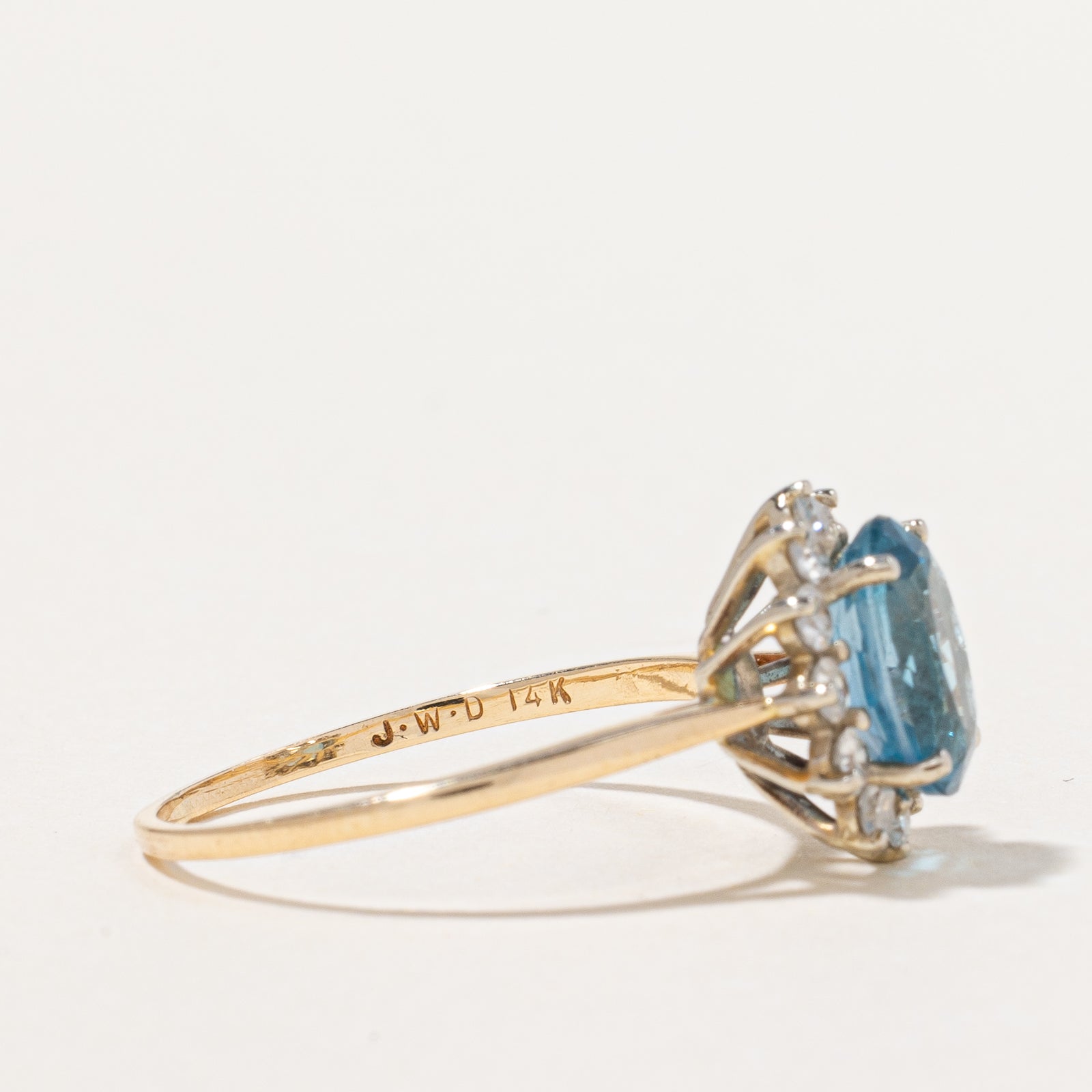 Topaz & Diamond Halo Ring | 1.75ct, 0.36ctw | SZ 7.75 |