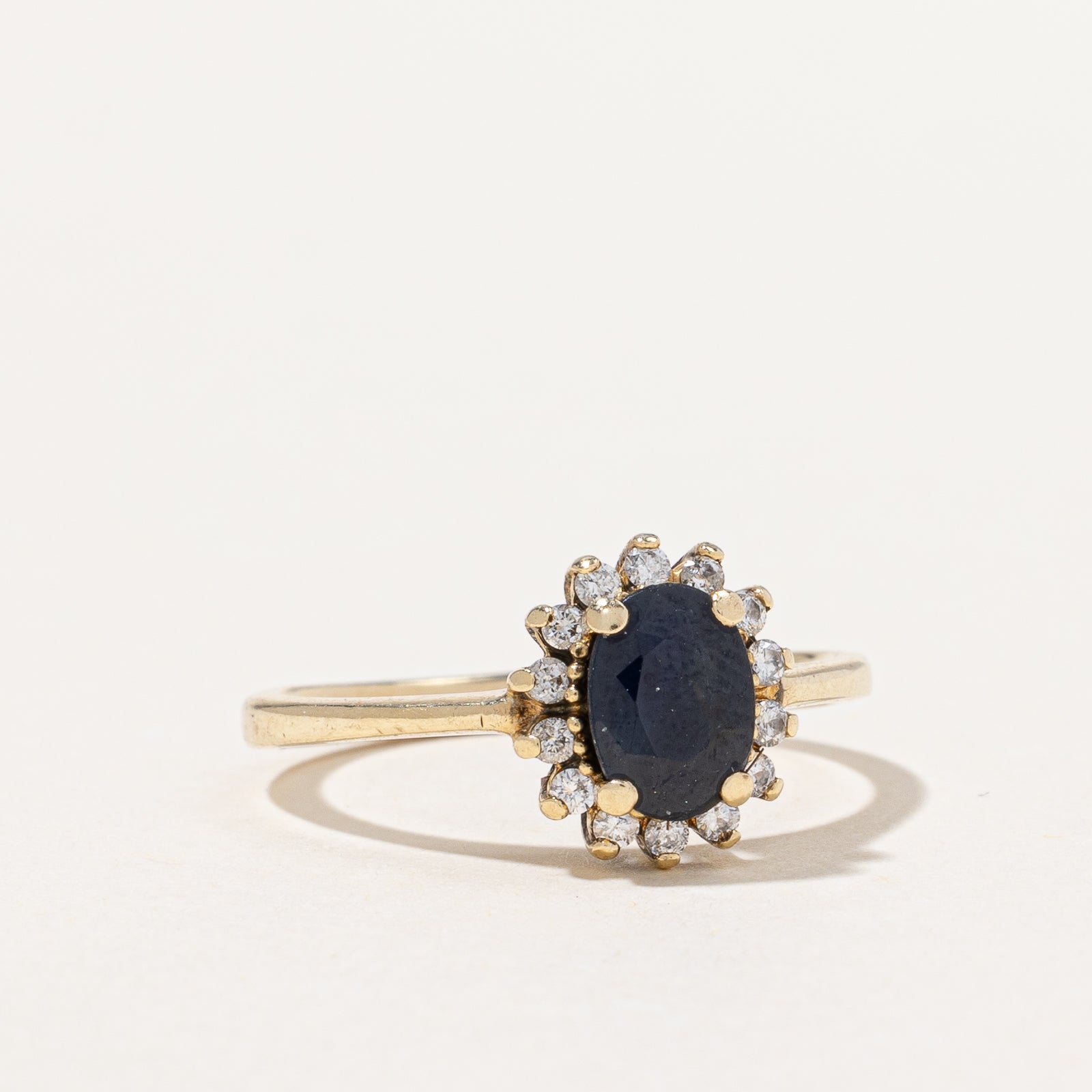 Sapphire & Diamond Halo Ring | 0.75ct, 0.07ctw | SZ 6.25 |