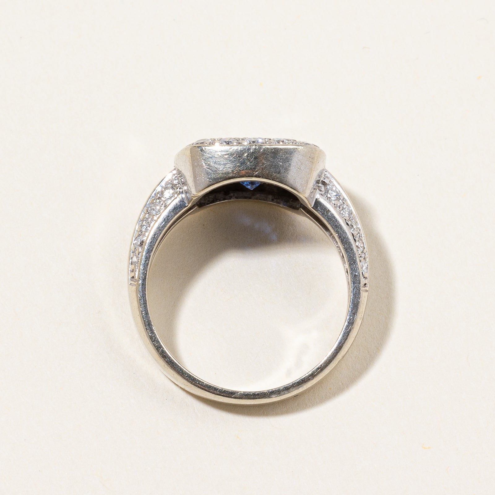 Pave Set Sapphire & Diamond Ring | 1.25ct, 0.80ctw | SZ 6.25 |