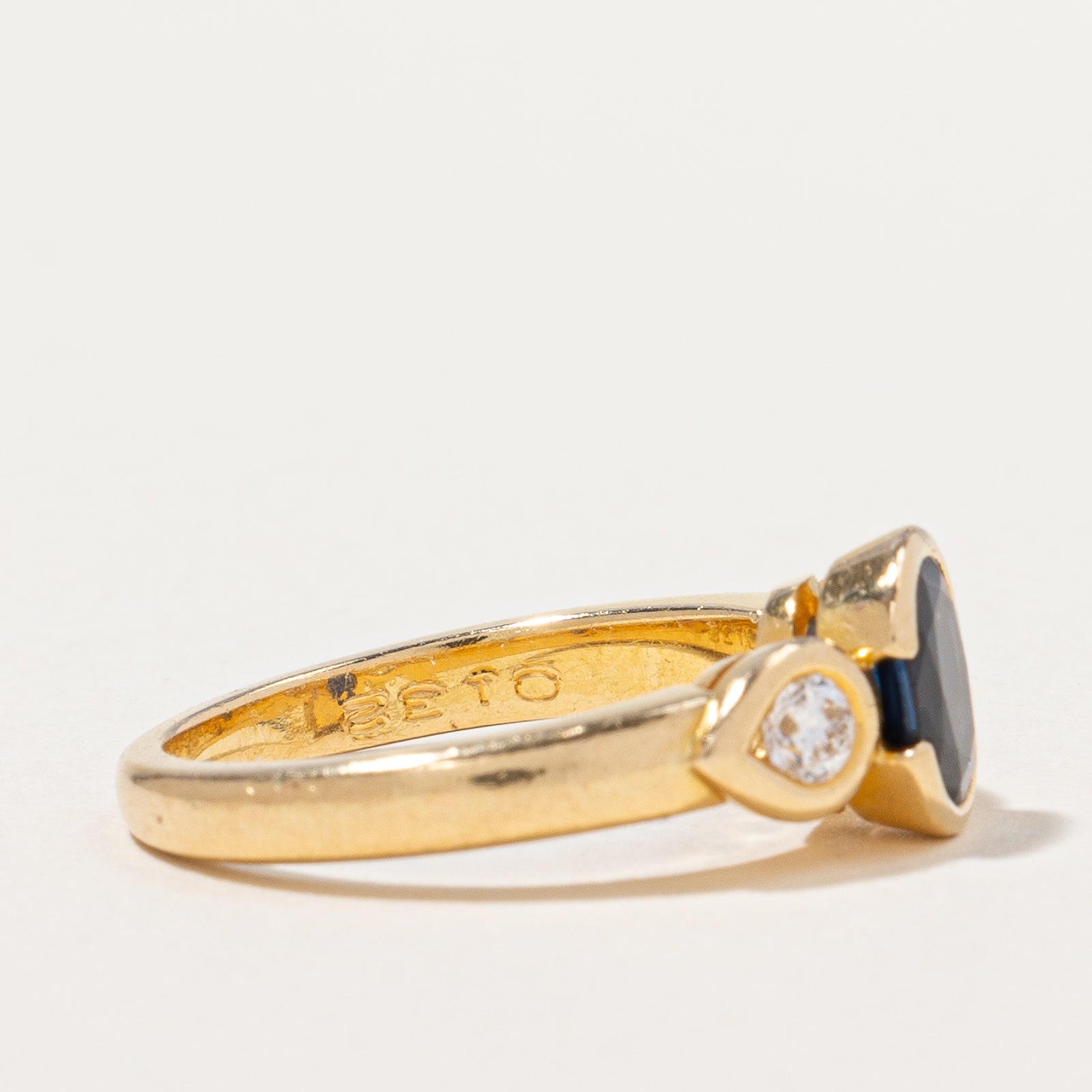 French Hallmarked Sapphire & Diamond Ring | 1.00ct, 0.20ctw | SZ 6 |