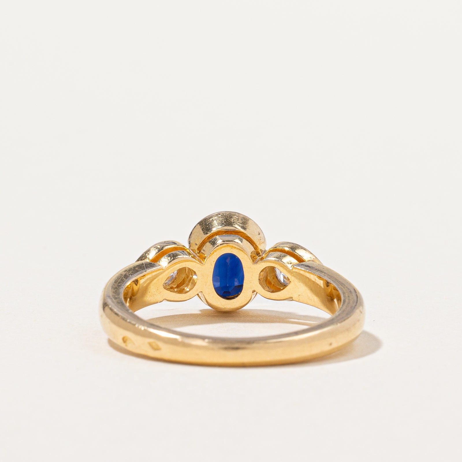 French Hallmarked Sapphire & Diamond Ring | 1.00ct, 0.20ctw | SZ 6 |