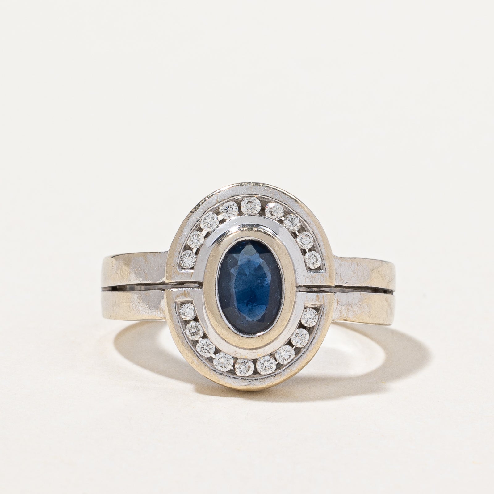 Sapphire & Diamond Halo Ring | 0.45ct, 0.13ctw | SZ 6.25 |