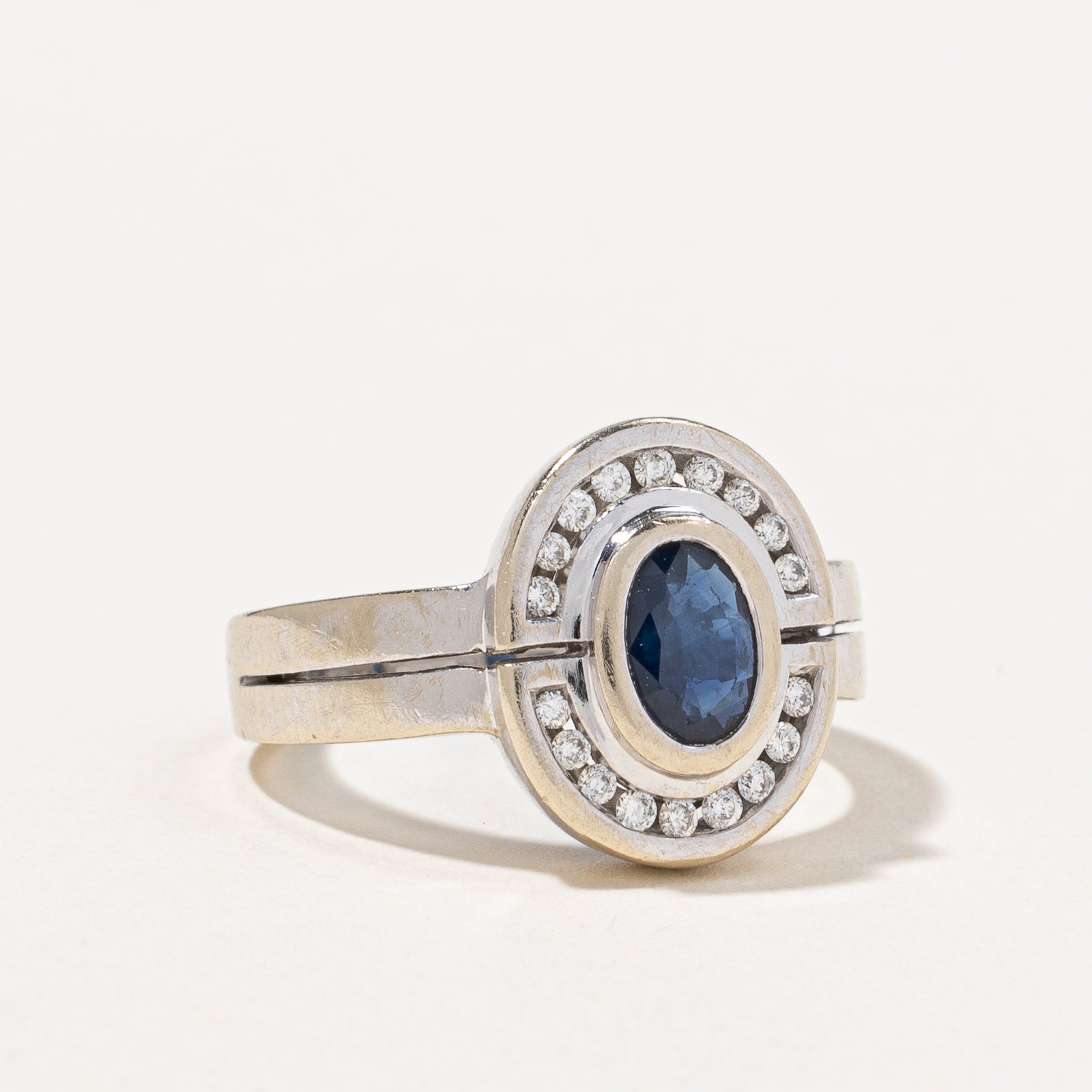 Sapphire & Diamond Halo Ring | 0.45ct, 0.13ctw | SZ 6.25 |