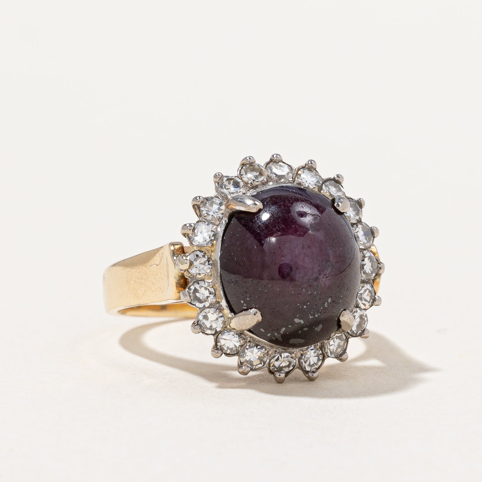 Star Ruby & Diamond Halo Ring | 5.00ct, 0.40ctw | SZ 5.25 |